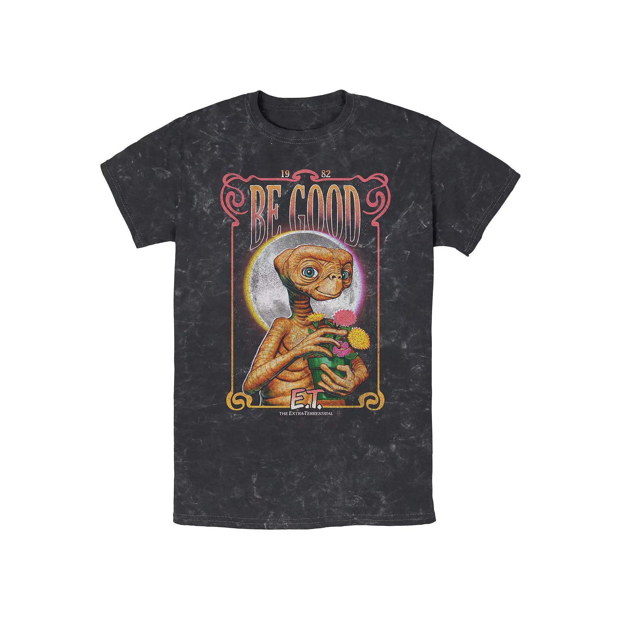 Men's E.T. The Extraterrestrial Be Good Mineral Wash Graphic Tee, Size: Large, Black Product Image
