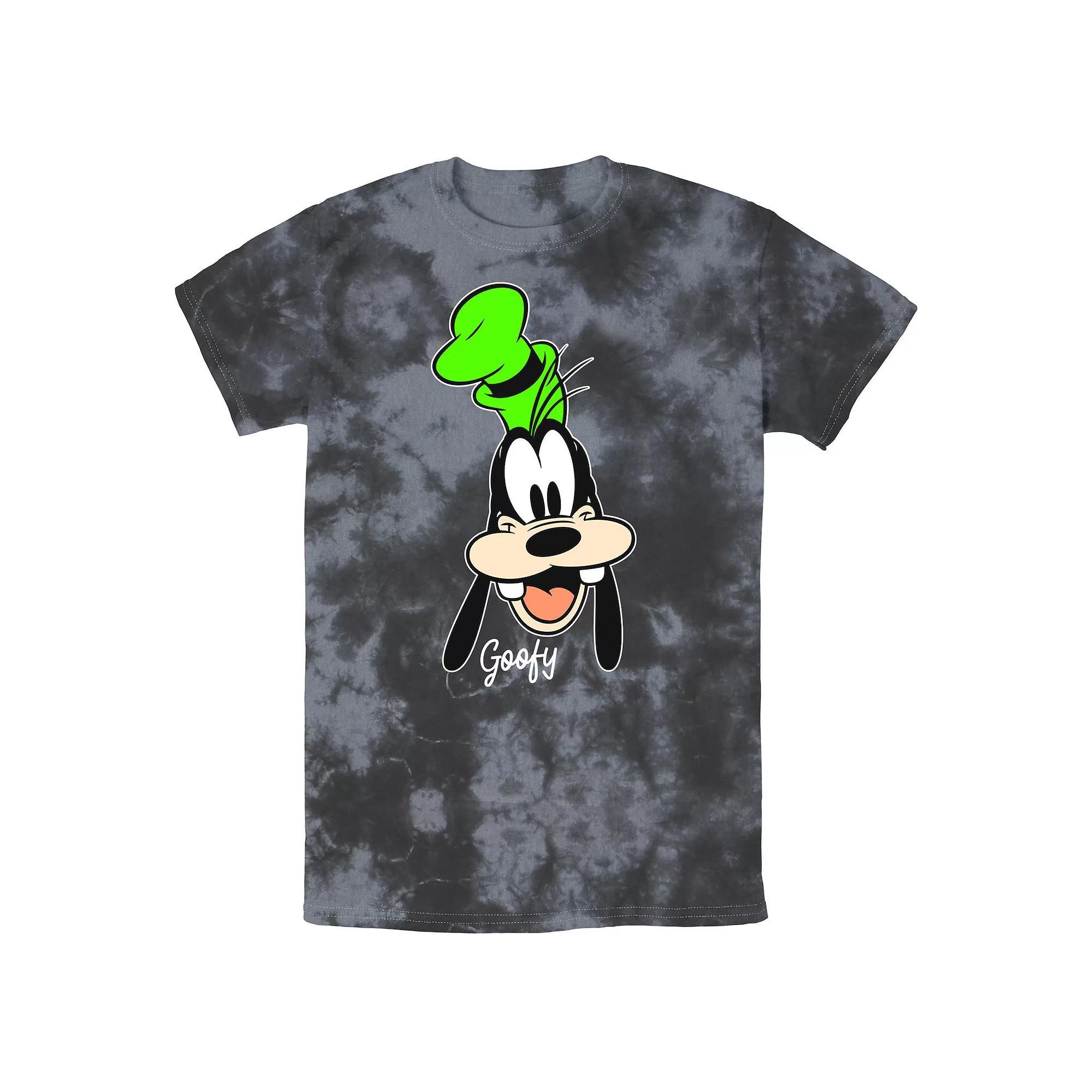 Men's Disney Goofy Open Mouth Big Smile Bomabrd Wash Tee, Size: XL, White Blue Product Image