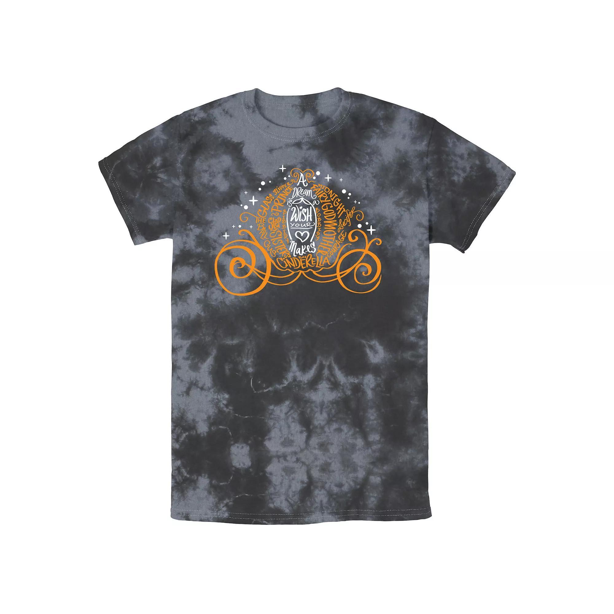 Men's Disney Cinderella Halloween Pumpkin Coach Bomabrd Wash Tee, Size: Small, Black Grey Product Image