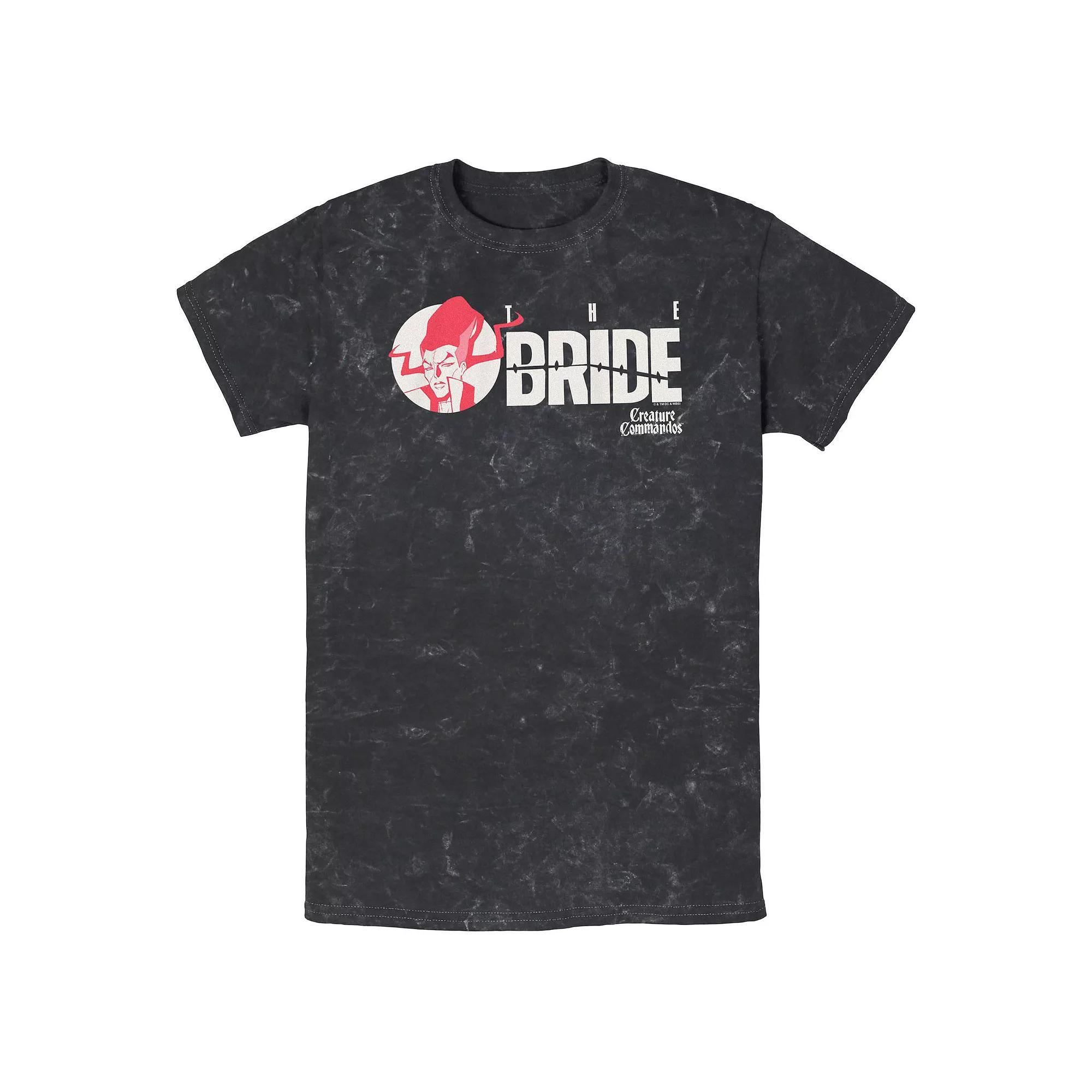 Men's Creature Commandos Presenting The Bride Mineral Wash Graphic Tee, Size: XL, Black Product Image