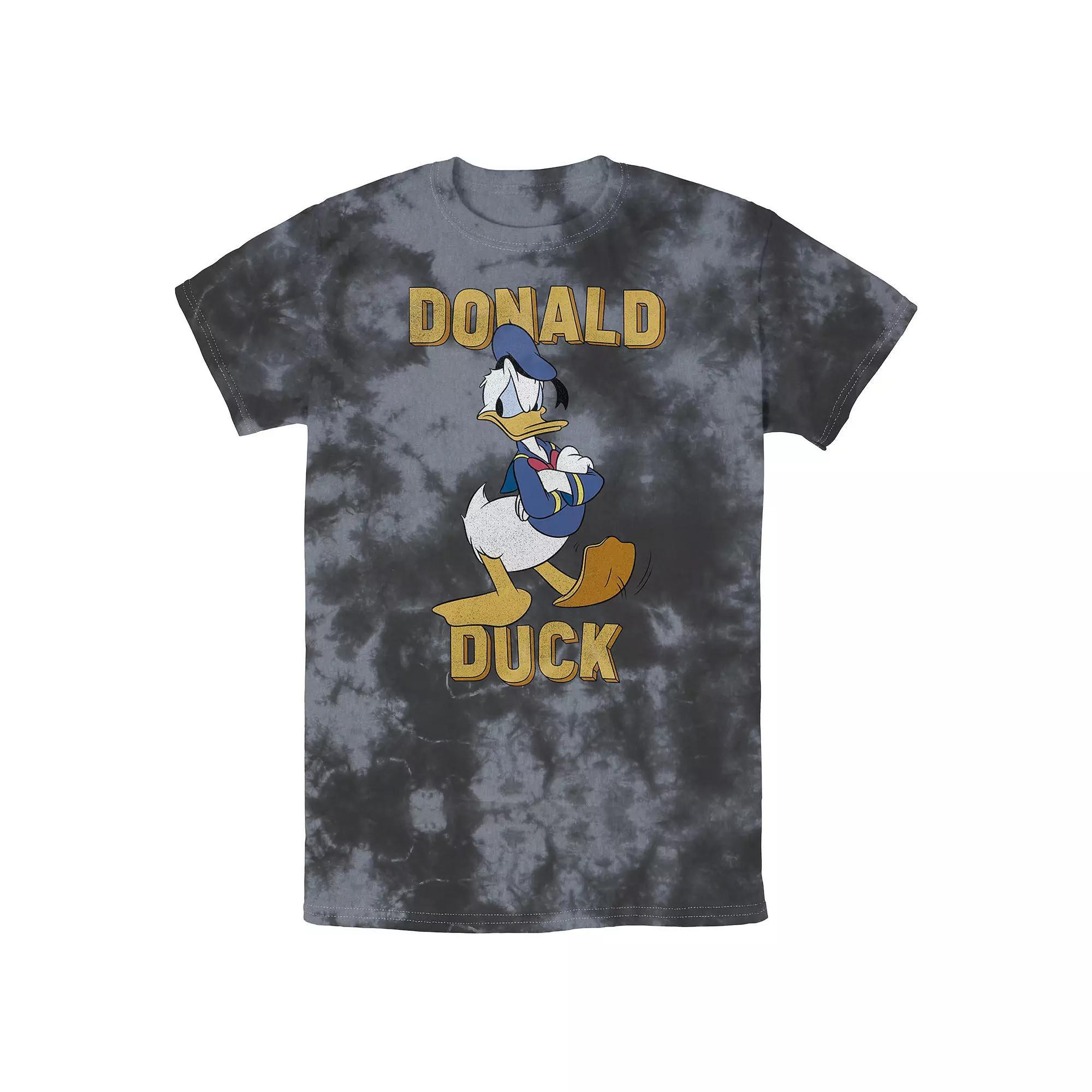 Men's Disney Donald Duck Angry Pose Arms Crossed Wash Tee, Size: XL, Black Grey Product Image