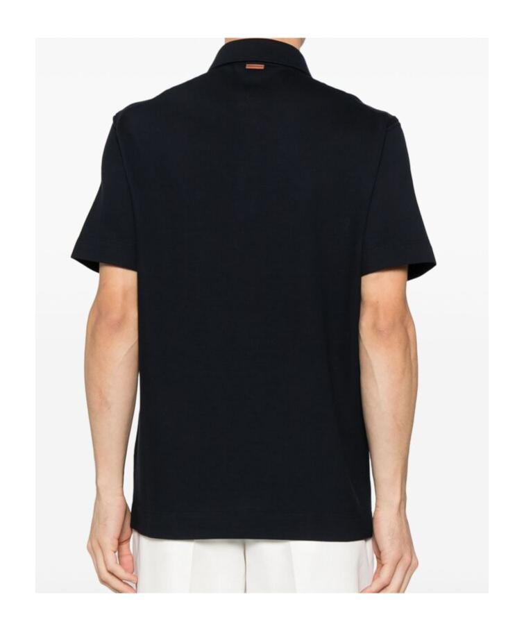 ZEGNA Short-sleeved Polo Shirt In Black Product Image