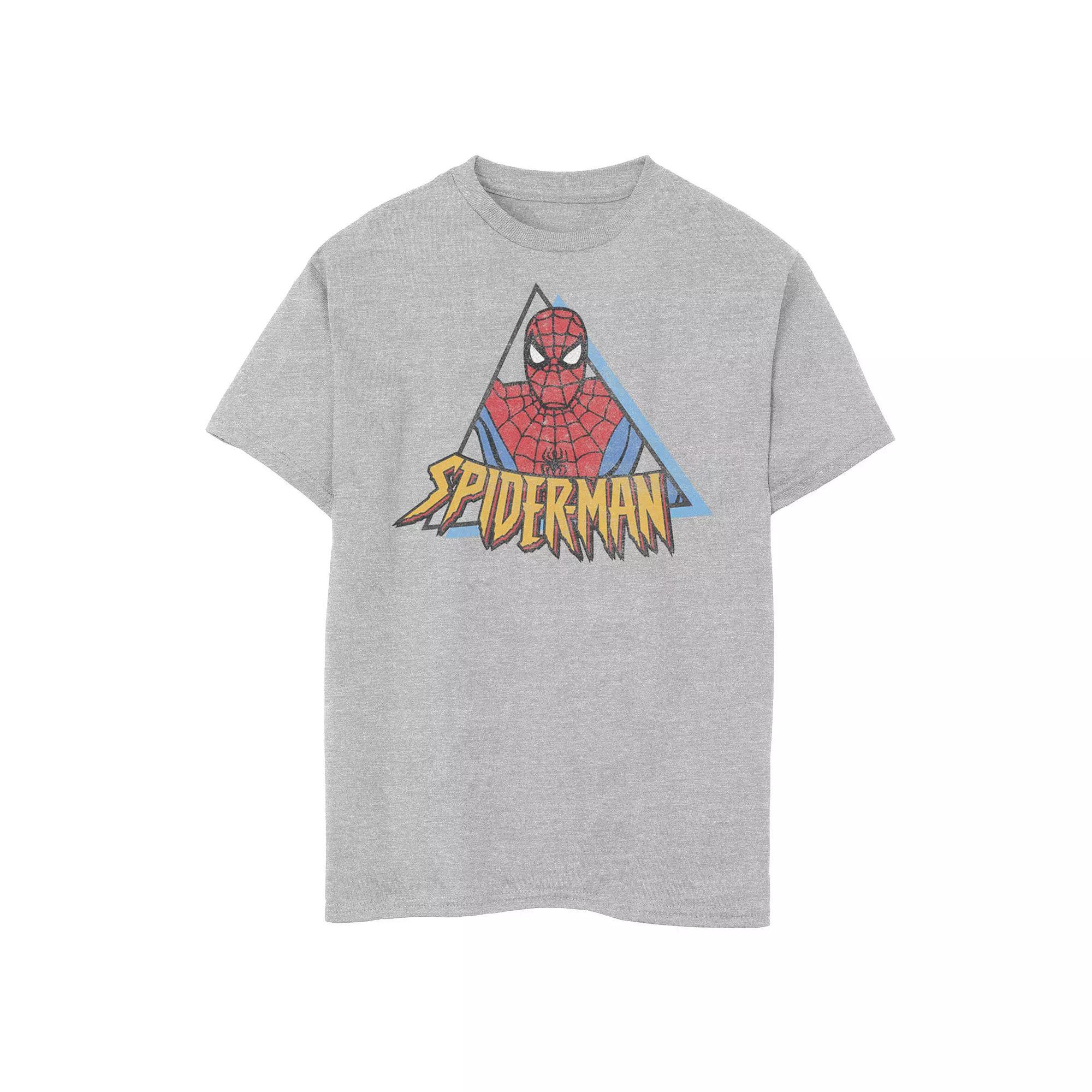 Boys 8-20 Marvel Spider-Man Retro Triangle Portrait Graphic Tee, Boy's, Size: XS, Athletic Grey Product Image