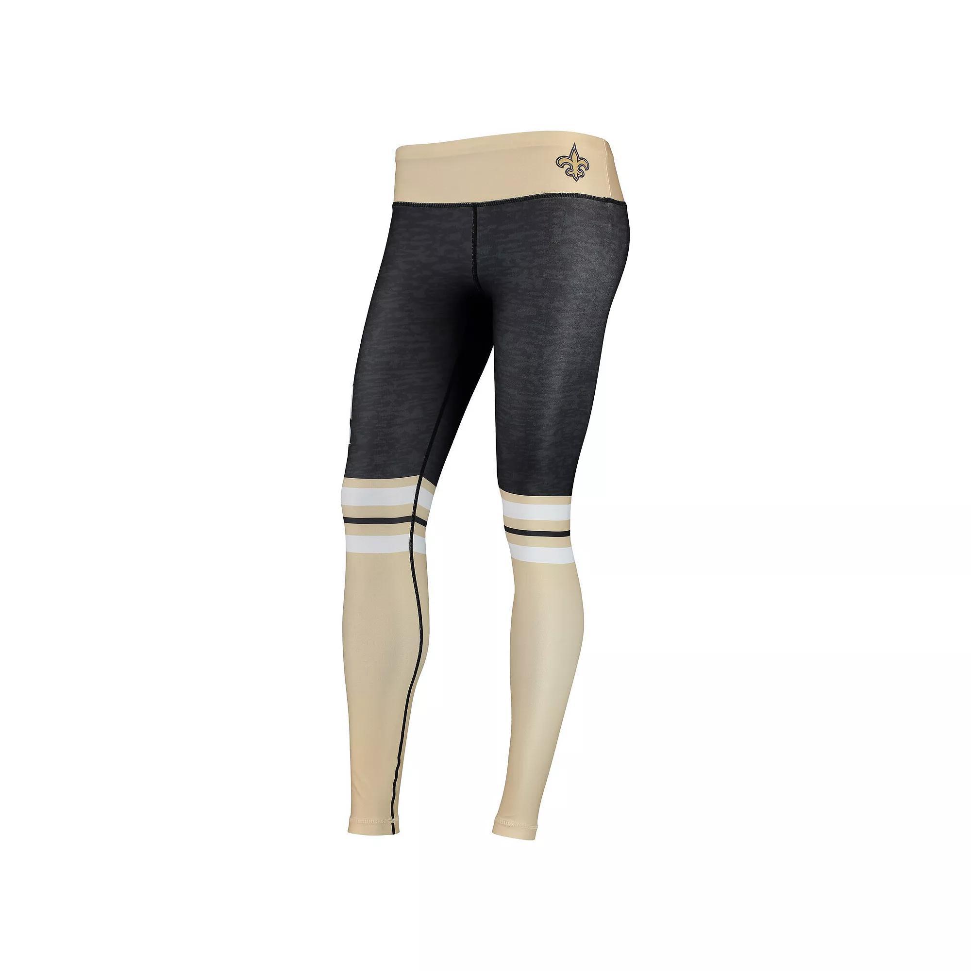 Womens New Orleans Saints Colorblock Stripe Leggings Product Image