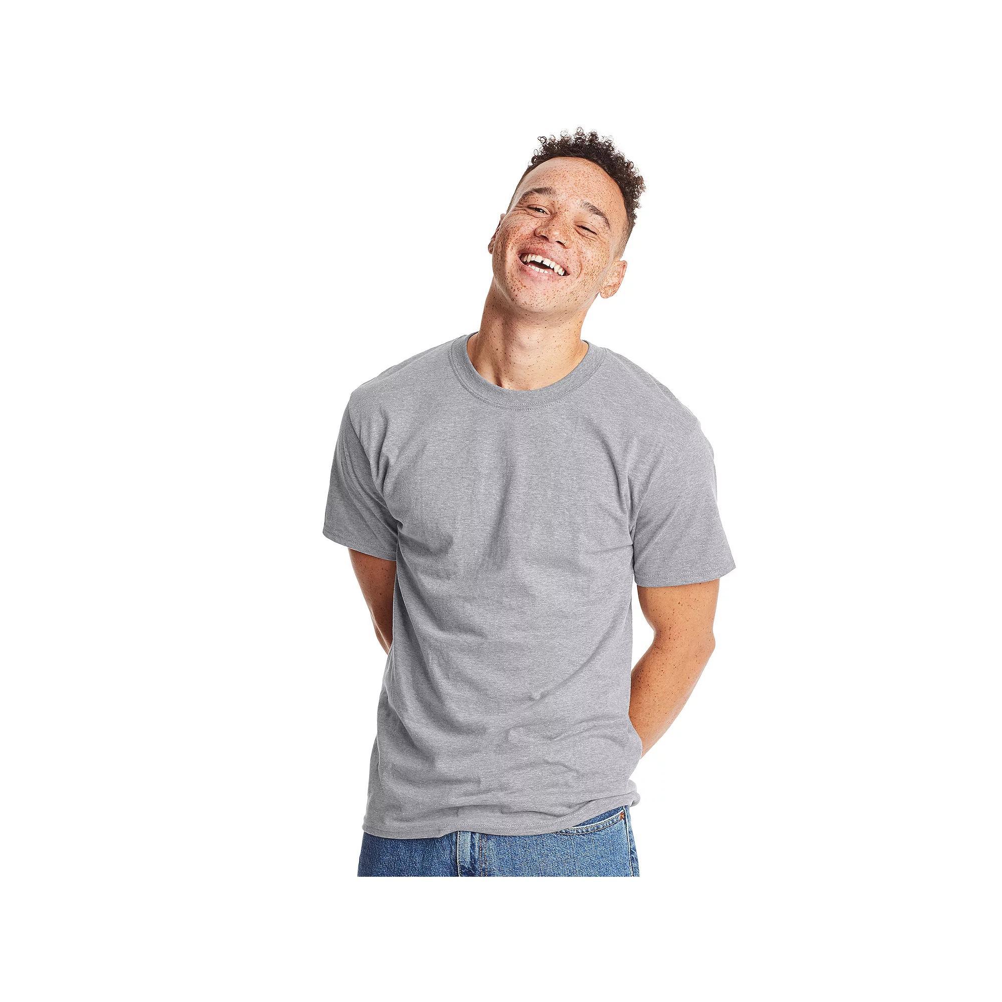 Big & Tall Hanes® Beefy-T Heavyweight Cotton Tee, Men's, Size: 3XL, White Product Image