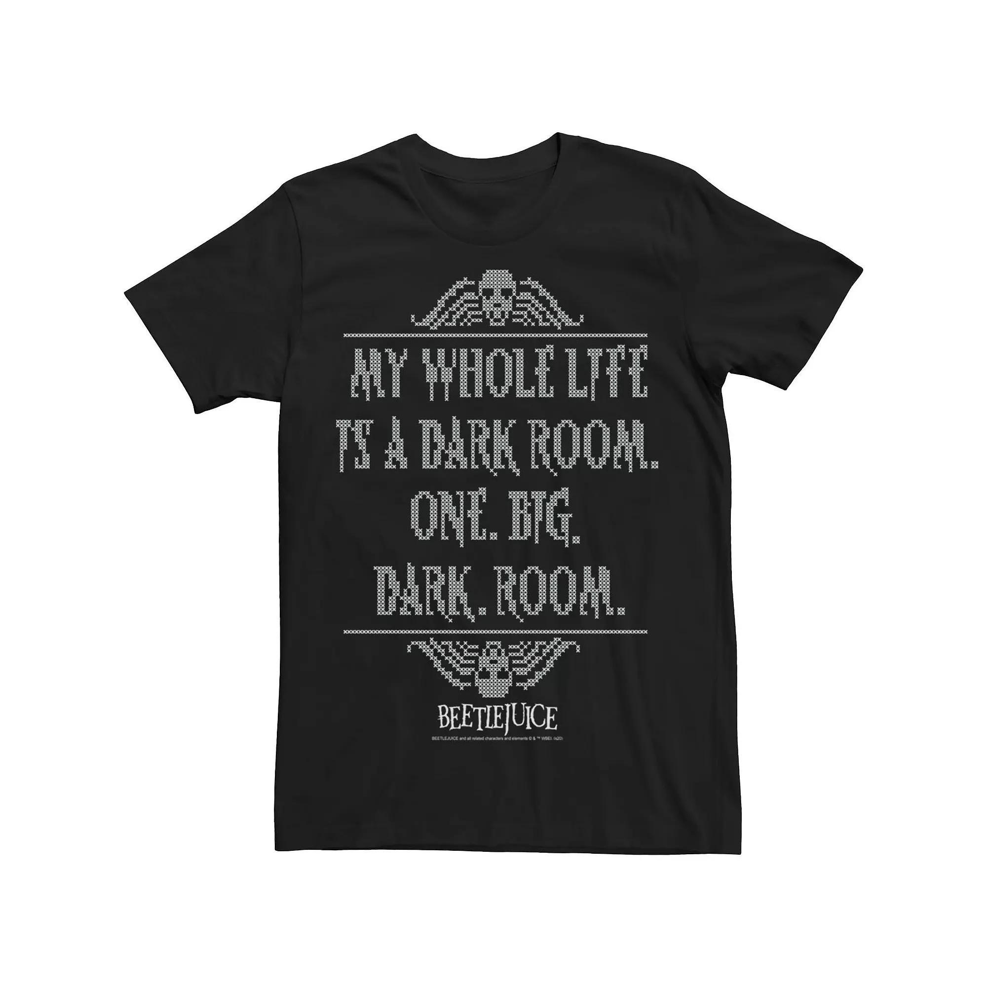 Men's Beetlejuice My Whole Life Cross Stitch Movie Quote Tee, Size: XXL, Black Product Image