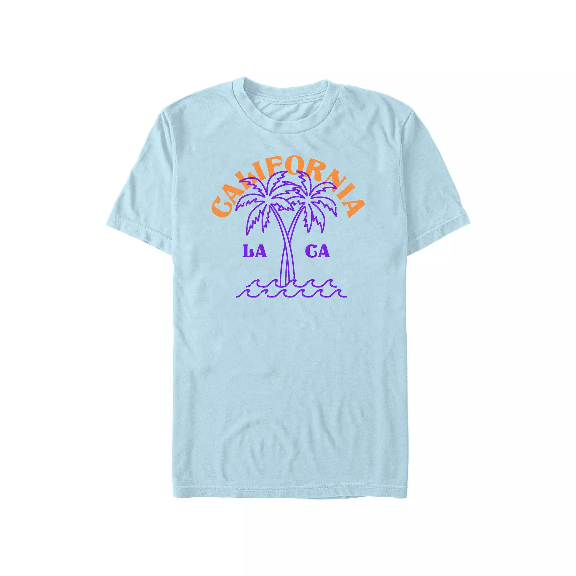 Men's Comfort Colors® California Palm Trees Graphic Tee, Size: Large, Chambray Product Image
