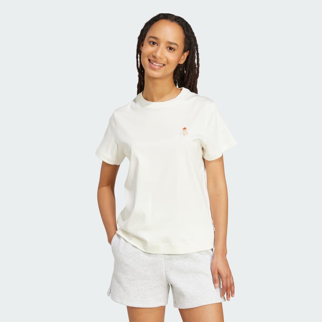 adidas Cat Patch Graphic Tee Sandy Pink XL Womens Product Image