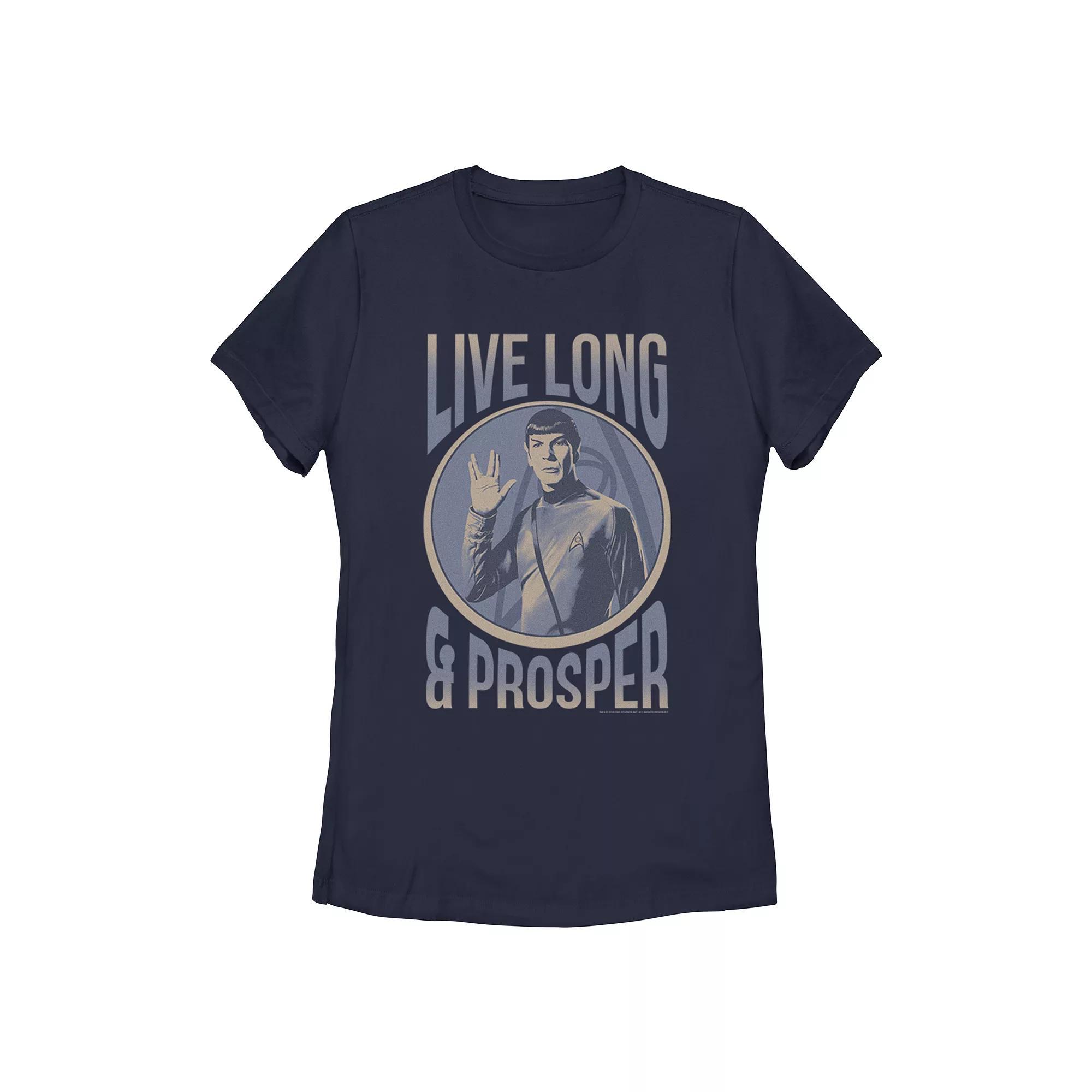 Juniors' Star Trek The Original Series Spock Live Long Portrait Tee, Girl's, Size: Medium, Blue Product Image