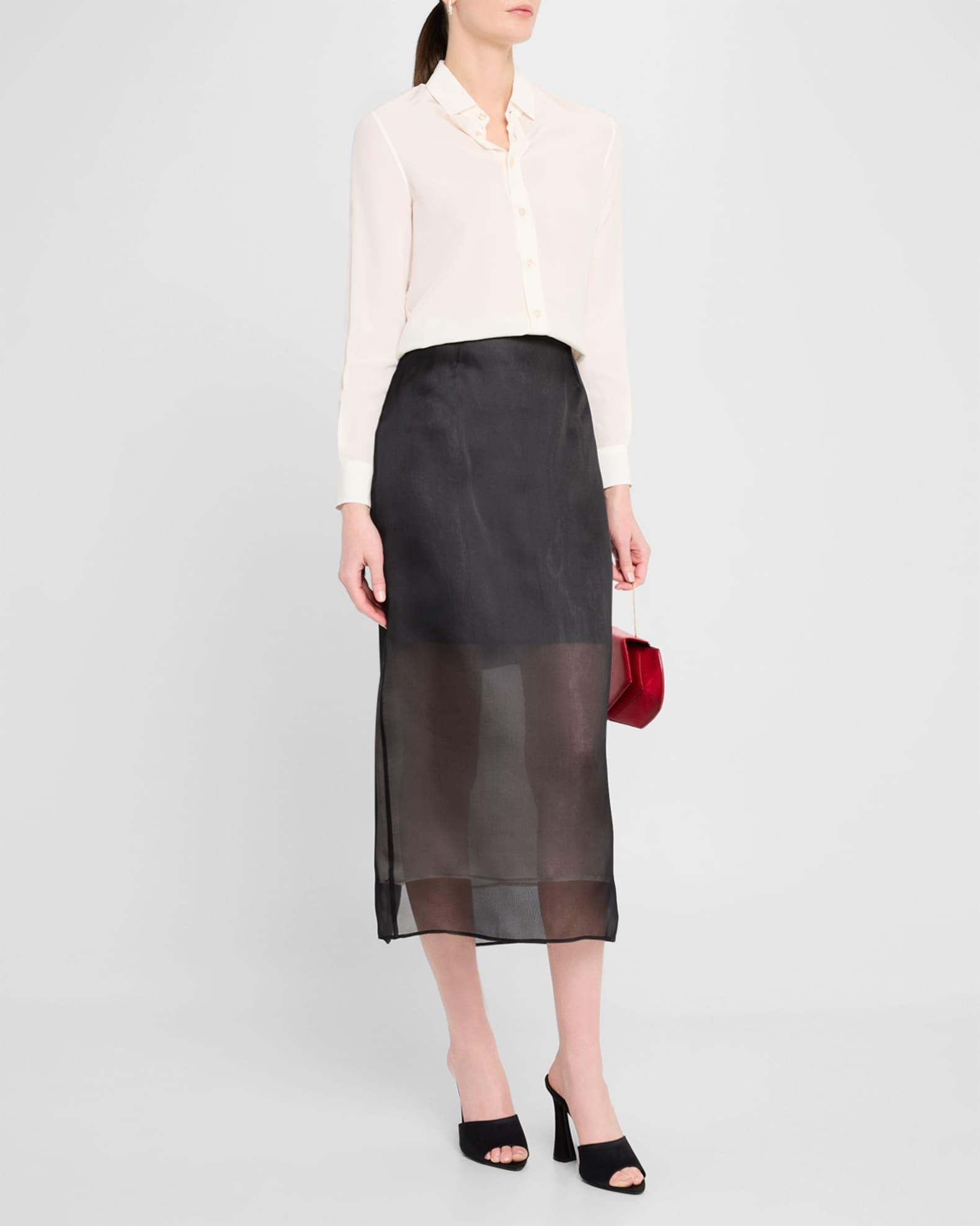 Layered Silk Organza Midi Skirt Product Image