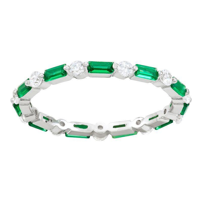 Contessa Di Capri Birthstone Eternity Ring, Women's, Size: 7, Sterling August Product Image