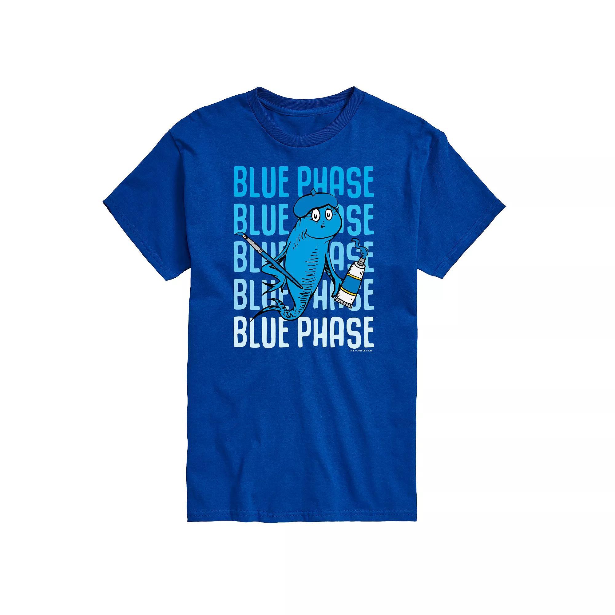 Big & Tall Dr Seuss Blue Fish Tee, Mens Product Image