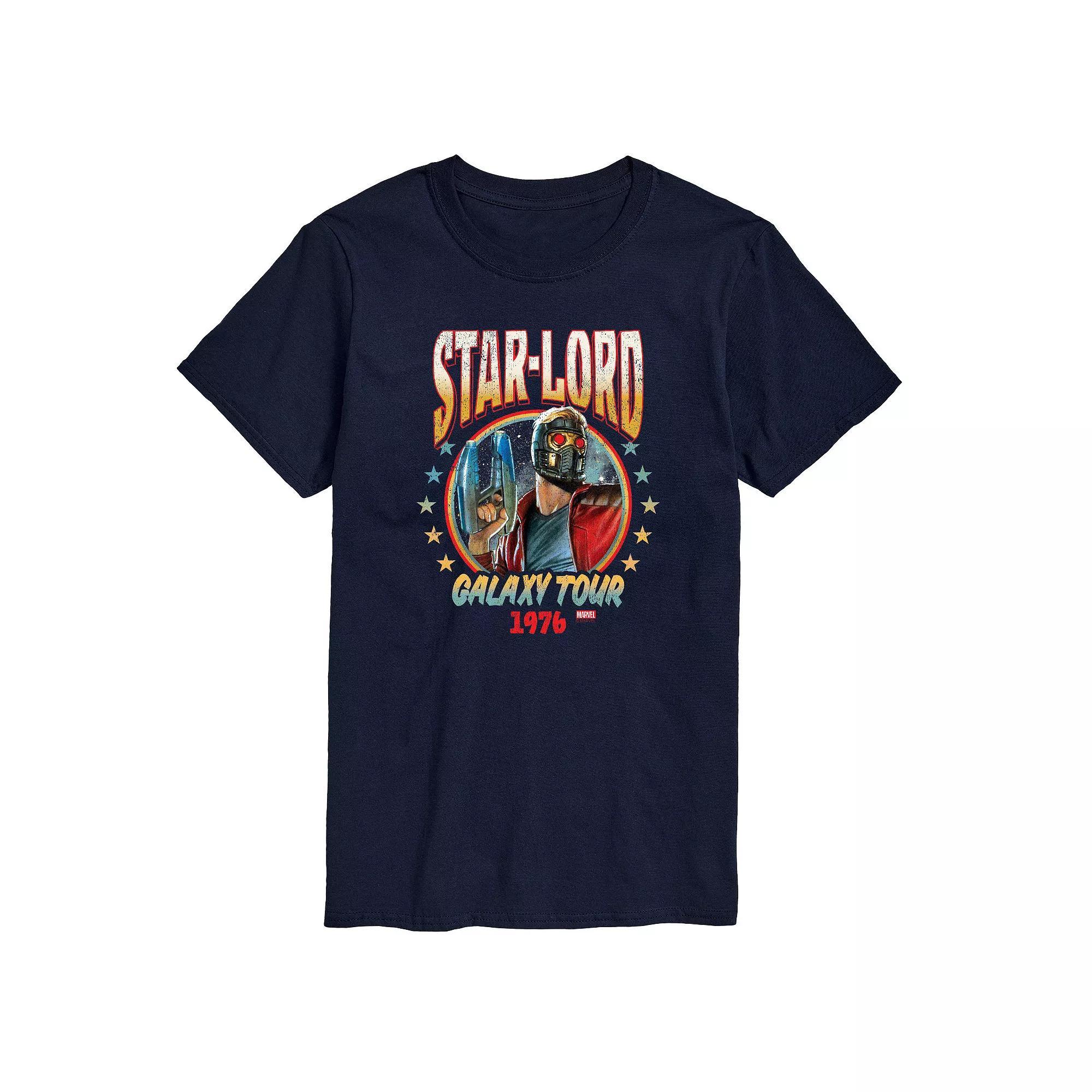 Big & Tall Marvel Guardians Of The Galaxy Star-Lord Galaxy Tour 1976 Graphic Tee, Mens Blue Product Image