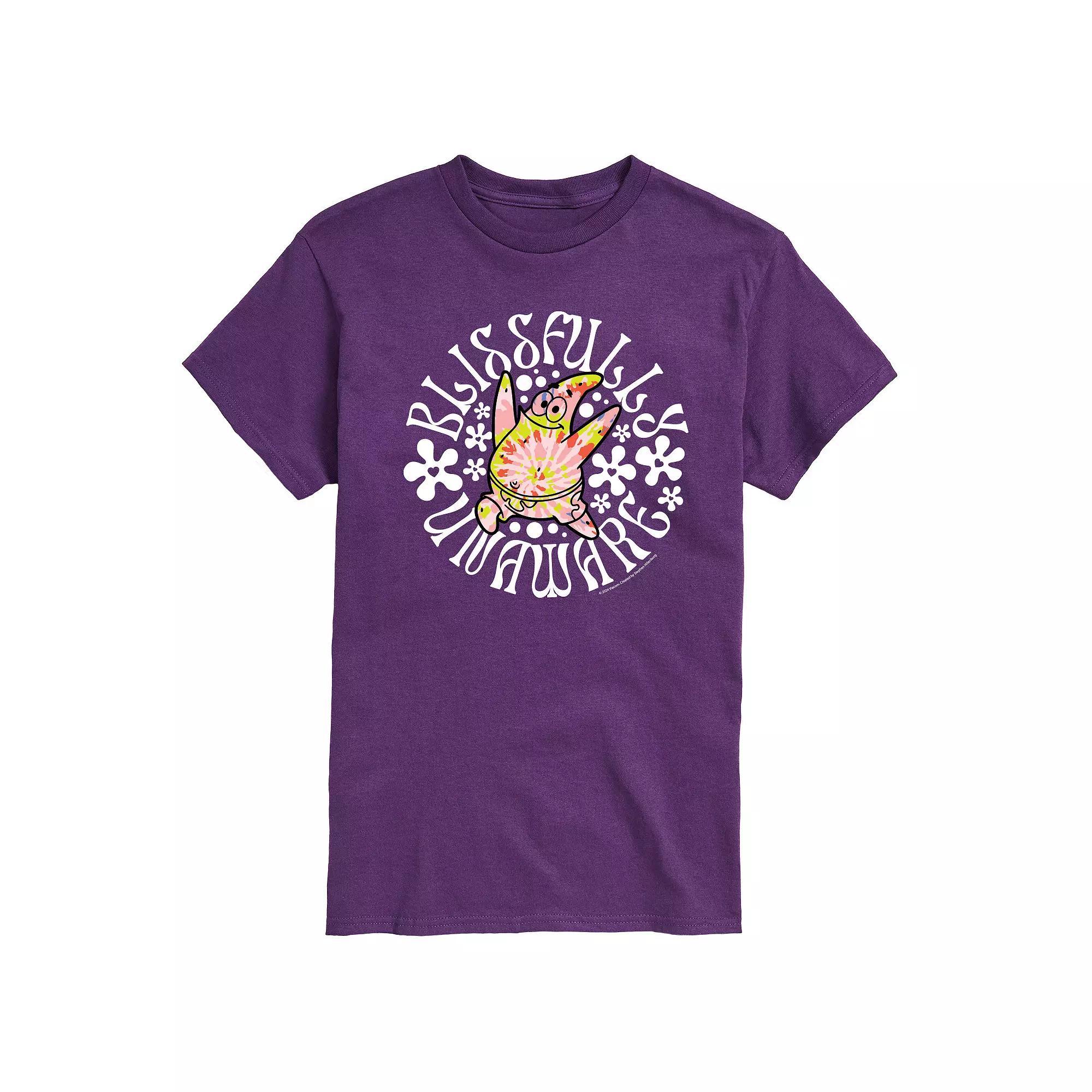Mens SpongeBob SquarePants Blissfully Unaware Graphic Tee Red Product Image