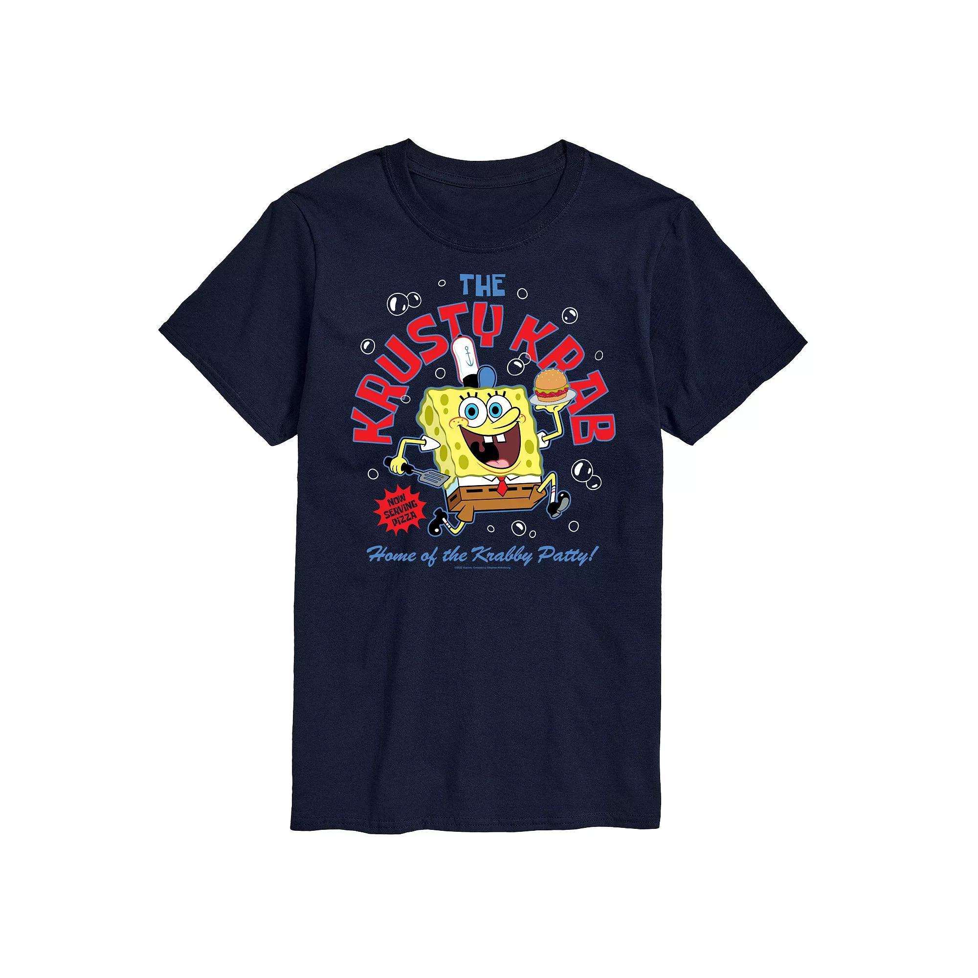 Big & Tall SpongeBob SquarePants Krusty Krab Delivery Graphic Tee, Mens Blue Product Image