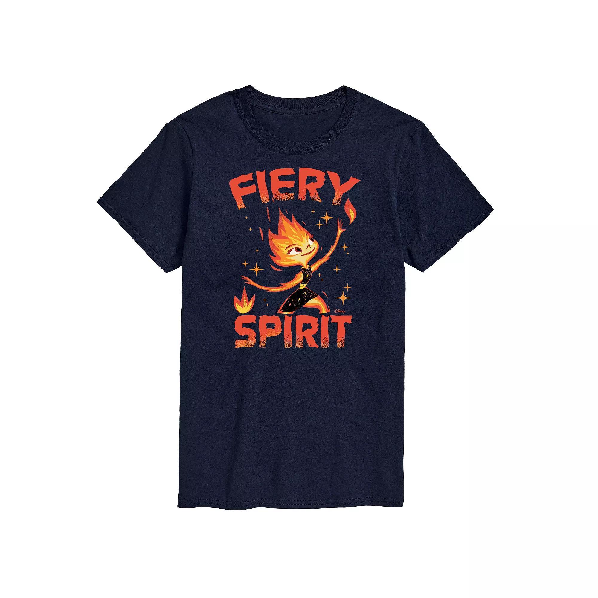 Disneys Elemental Big & Tall Fiery Spirit Graphic Tee, Mens Blue Product Image