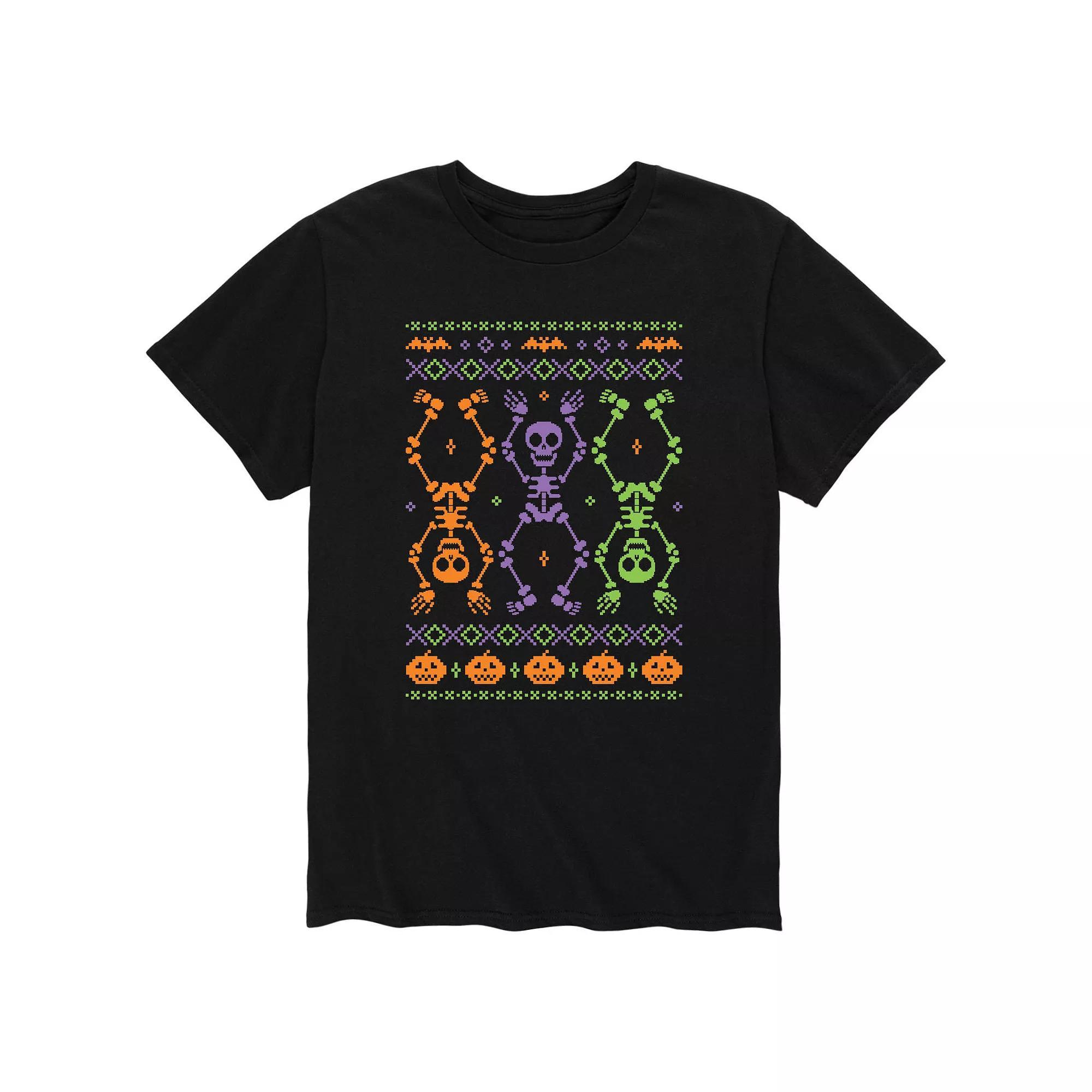 Mens Skeleton Ugly Sweater Tee Product Image