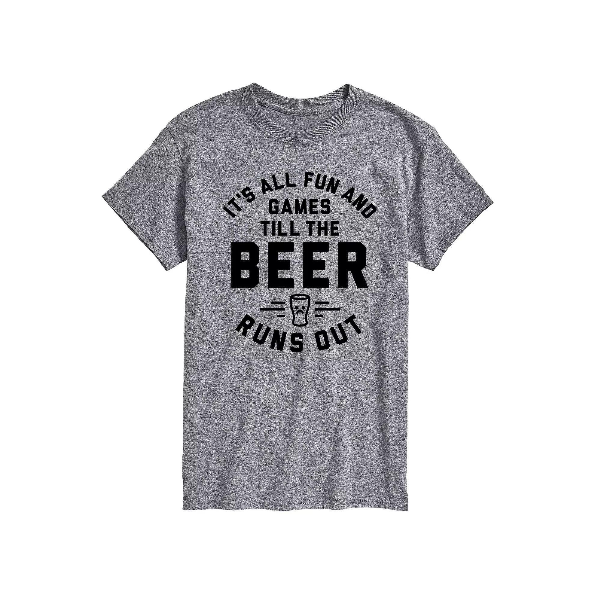Big & Tall Fun And Games Till The Beer Runs Out Graphic Tee, Mens Product Image