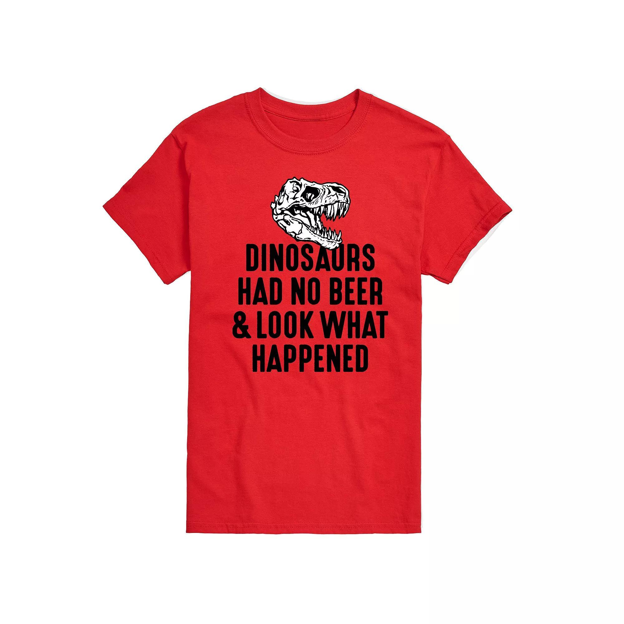 Big & Tall Dinosaurs Had No Beer Graphic Tee, Men's, Size: 4XL Tall, Red Product Image