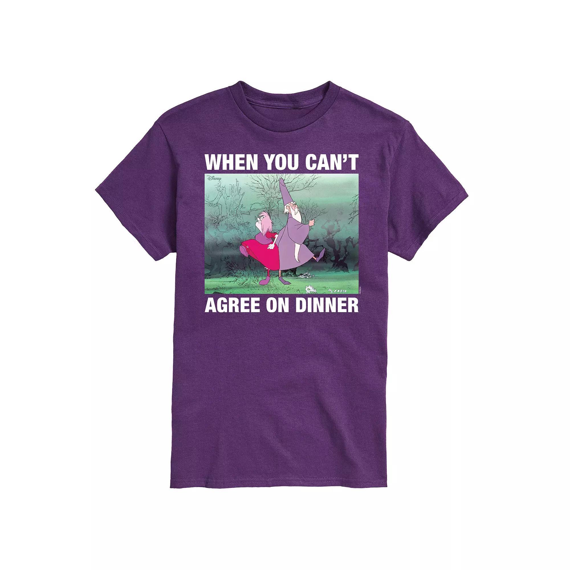 Disneys The Sword in the Stone Mens When You Cant Agree On Dinner Meme Graphic Tee Product Image