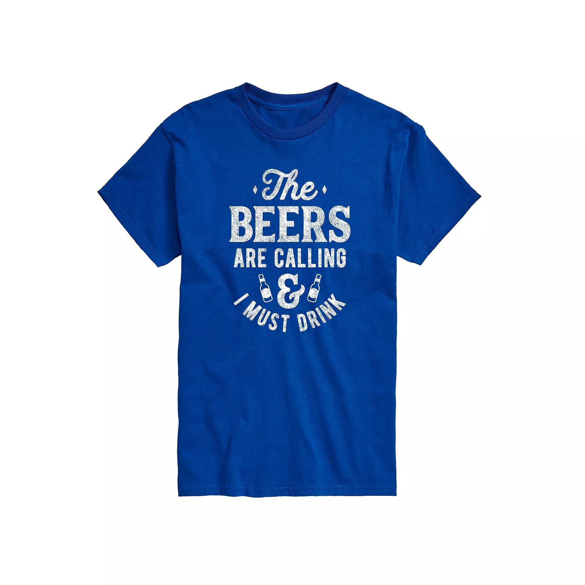 Mens The Beers Are Calling & I Must Drink Graphic Tee Product Image