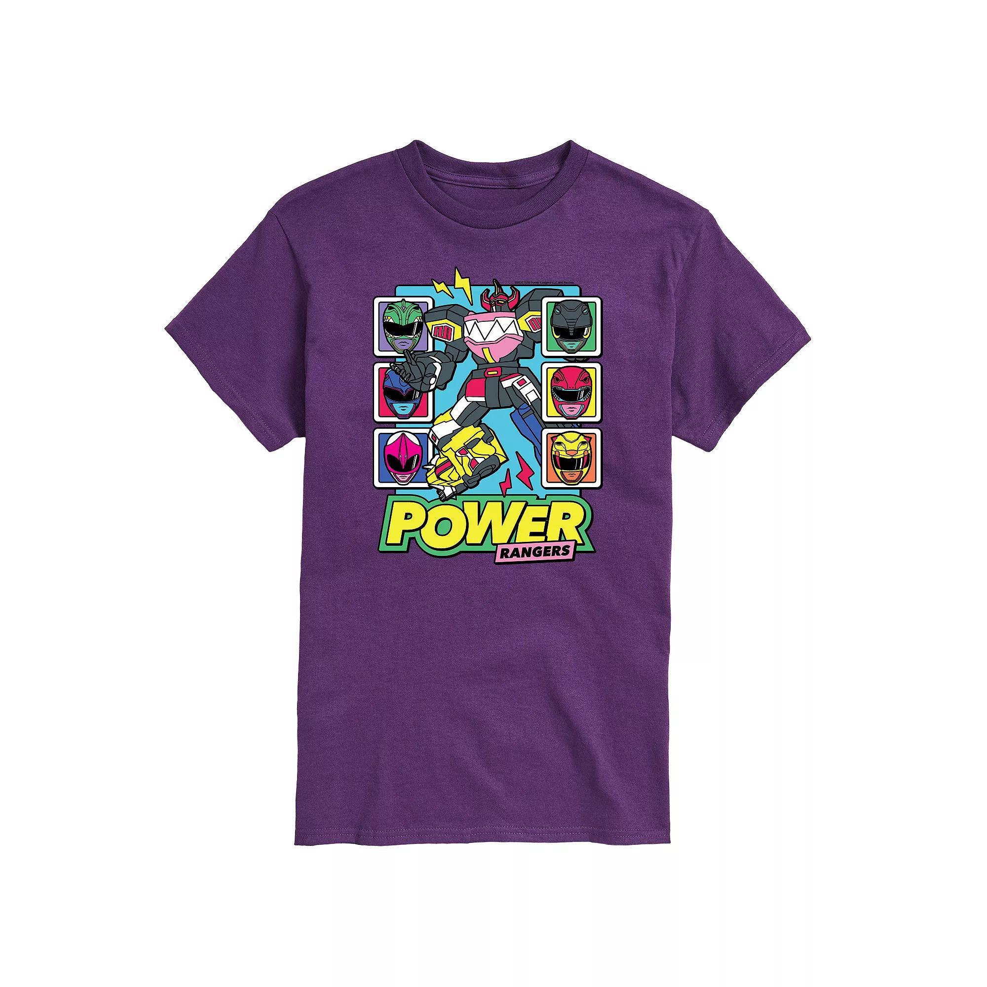 Big & Tall Power Rangers Zord Heads Graphic Tee, Mens Blue Product Image