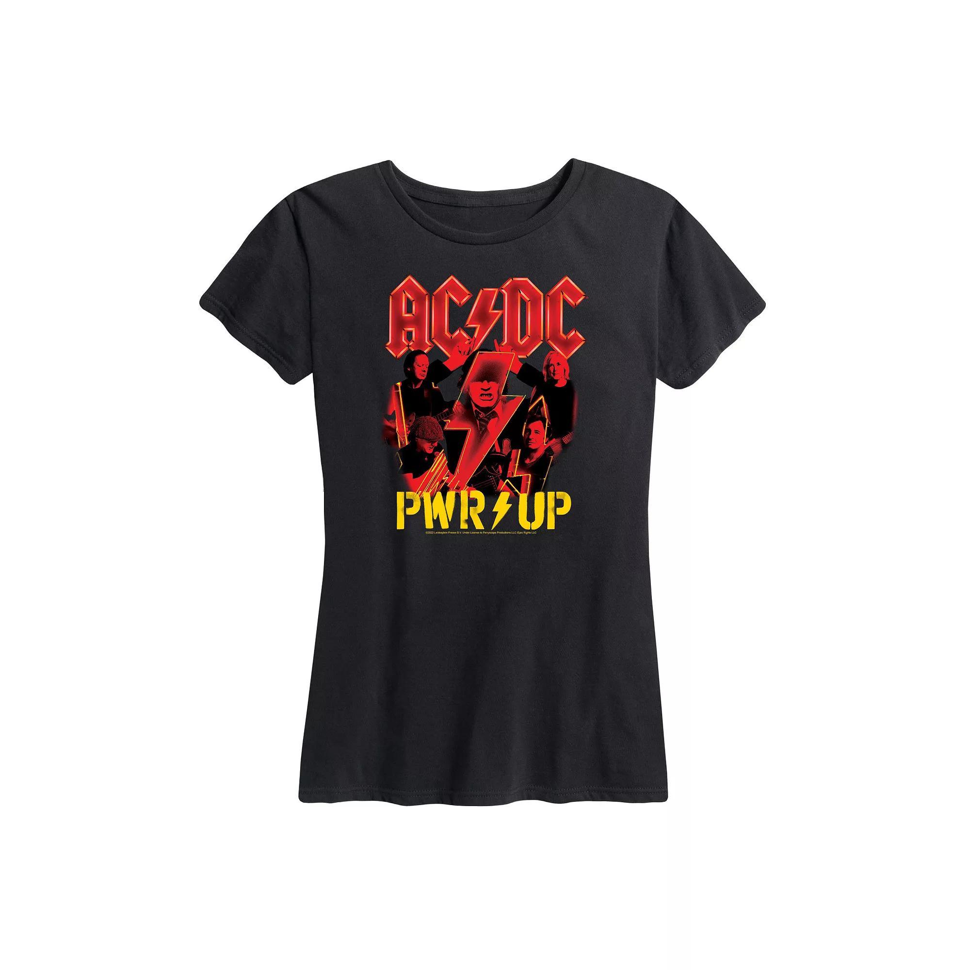 Women's ACDC Pwr Up Graphic Tee, Girl's, Size: Small, Black Product Image