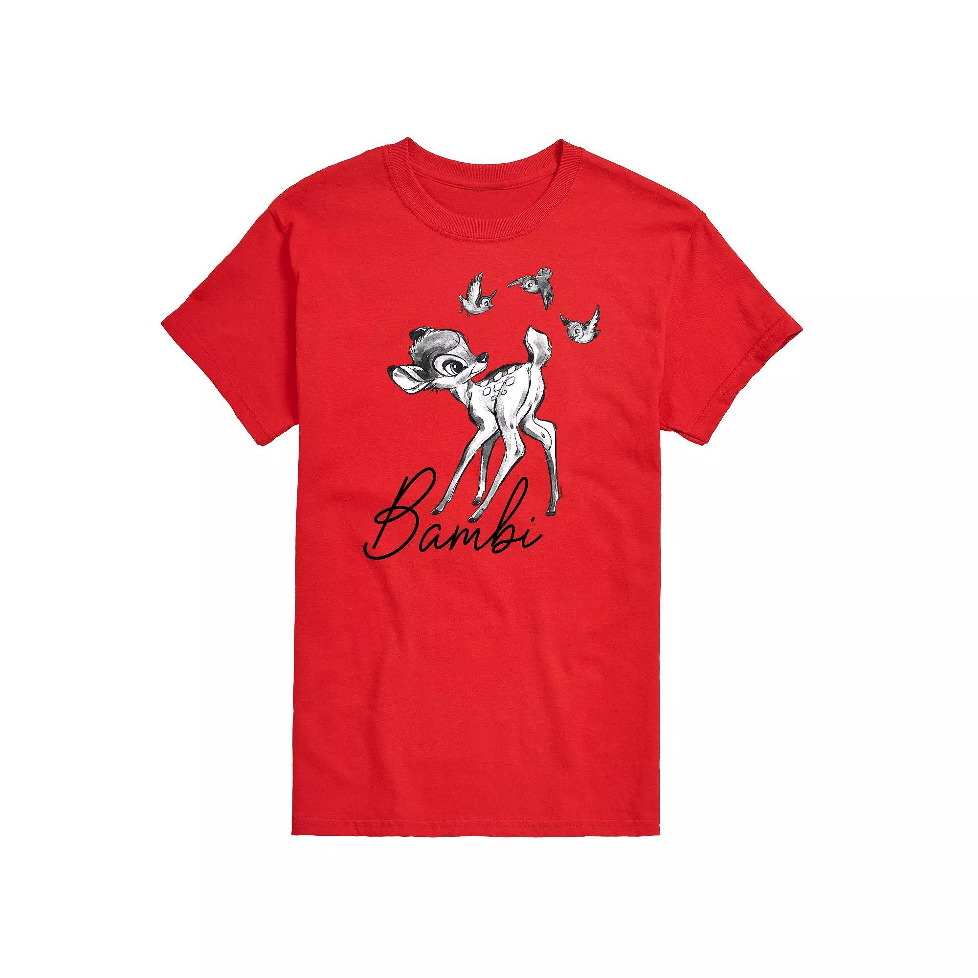 Disneys Bambi Big & Tall Watercolor Graphic Tee, Mens Product Image
