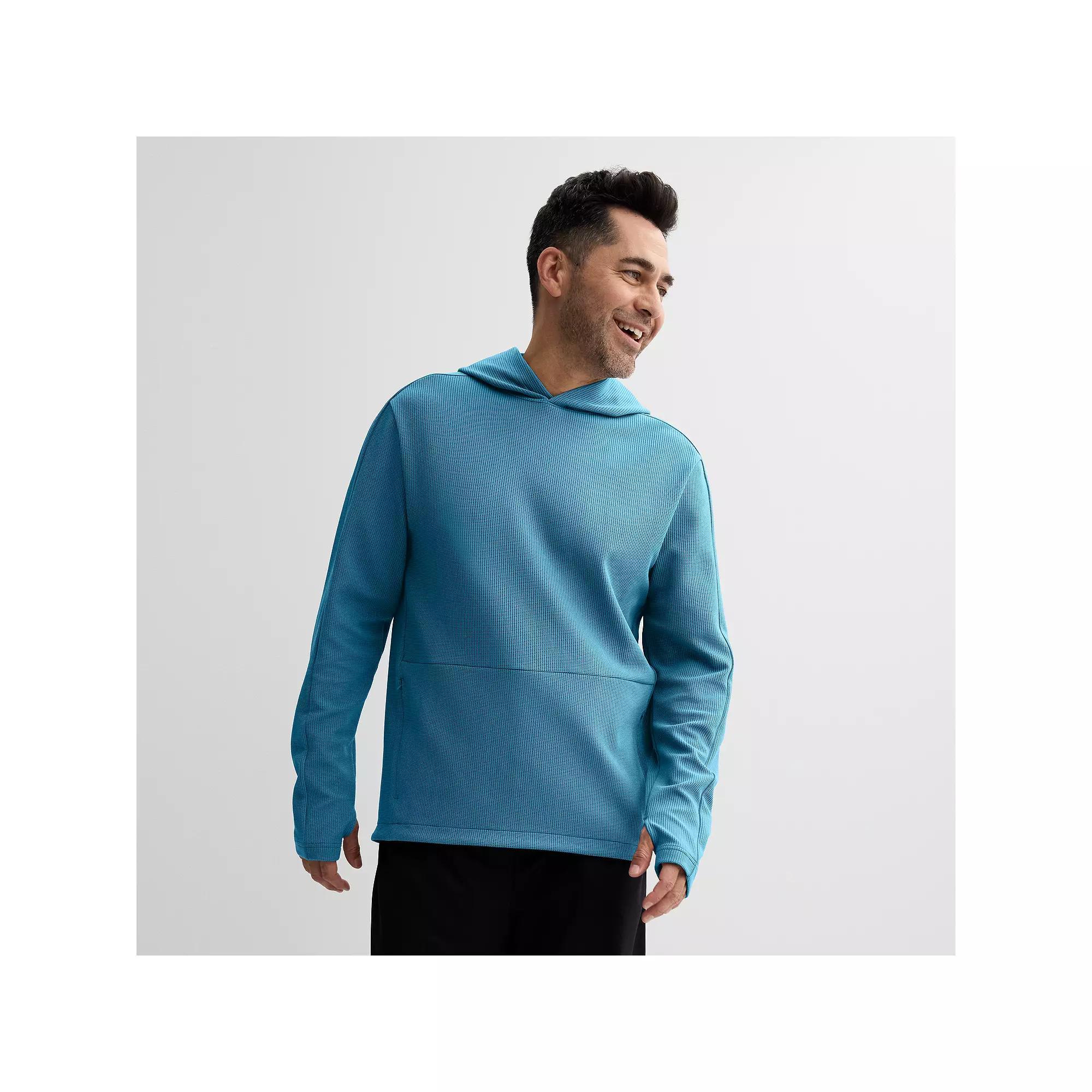 Men's Tek Gear® Performance Waffle Hoodie, Size: Medium, Sequel Blue Product Image