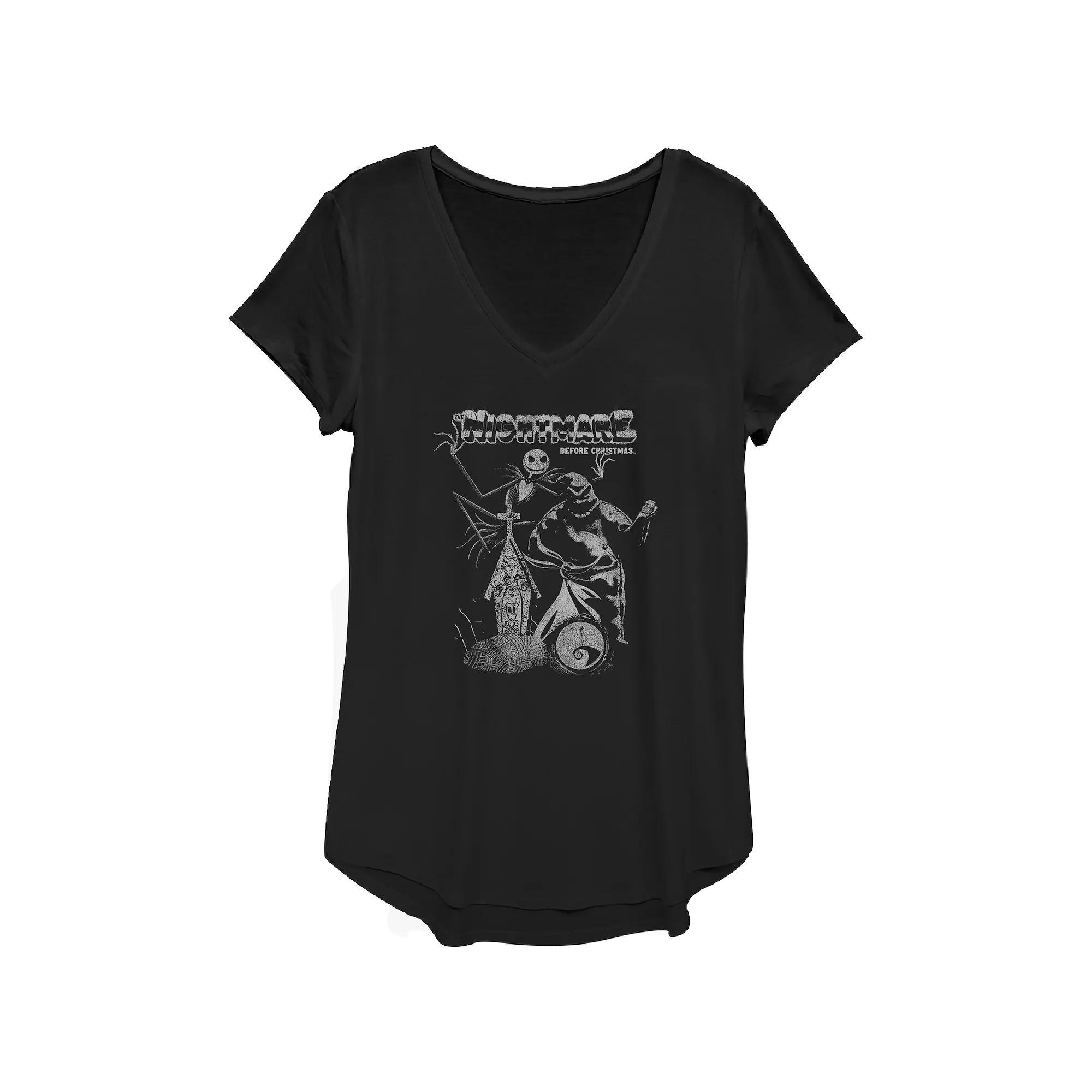 Women's Disney The Nightmare Before Christmas Graphic Tee, Girl's, Size: XS, Black Product Image