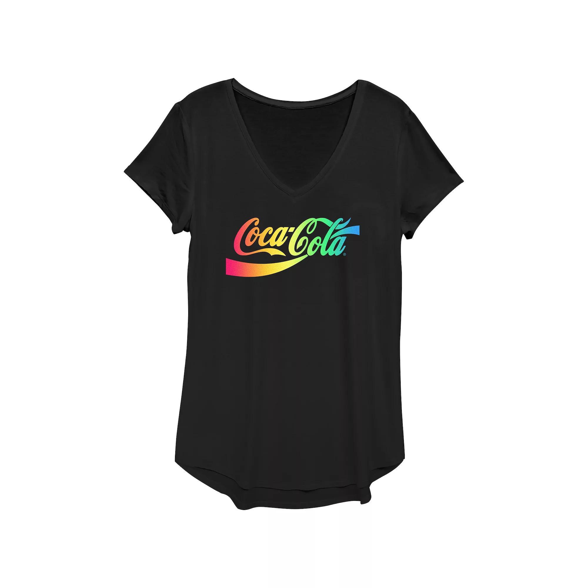 Women's Mardi Gras Colorful Letters V-Neck Graphic Tee, Girl's, Size: XS, Black Product Image