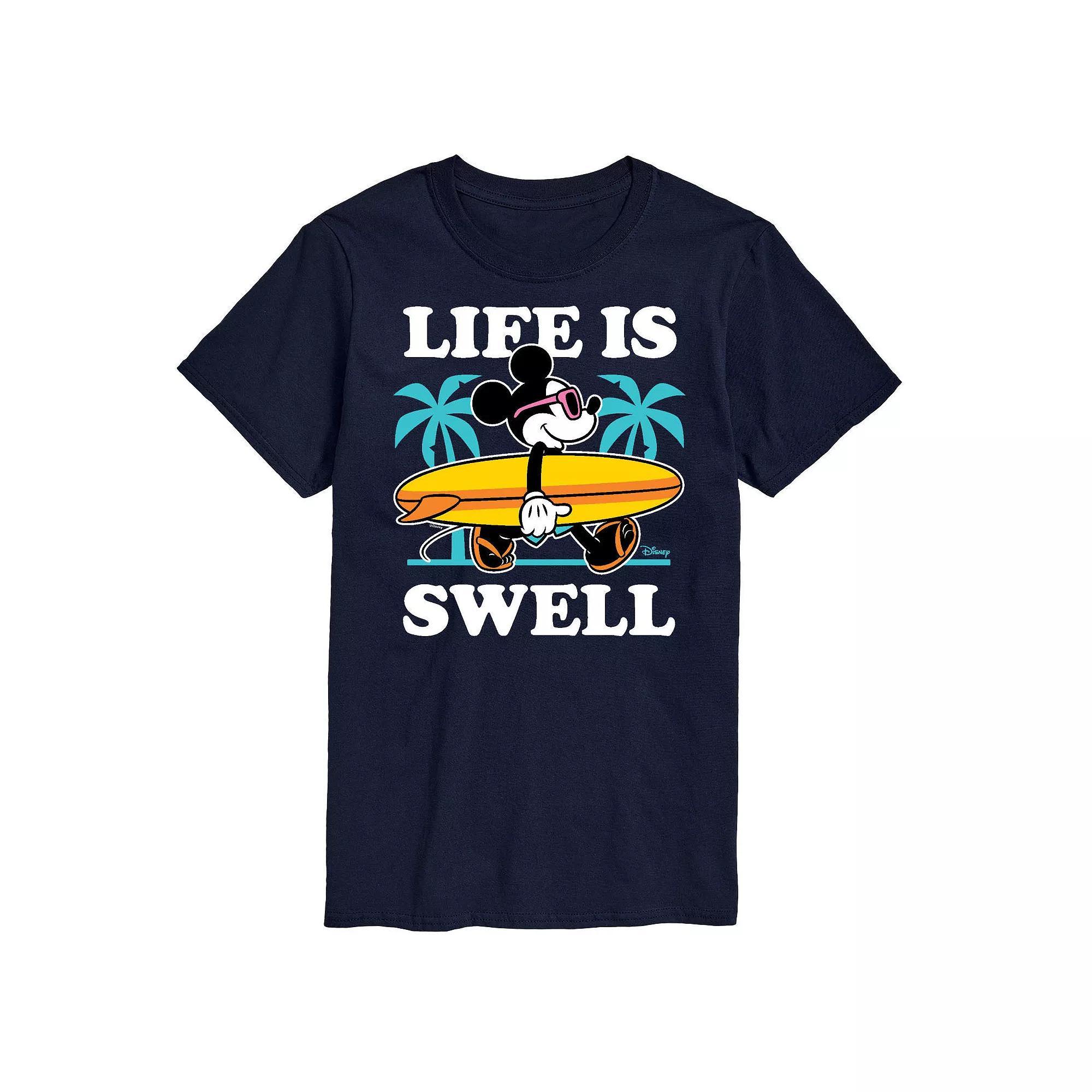 Disneys Mickey Mouse Big & Tall Life Is Swell Graphic Tee, Mens Product Image