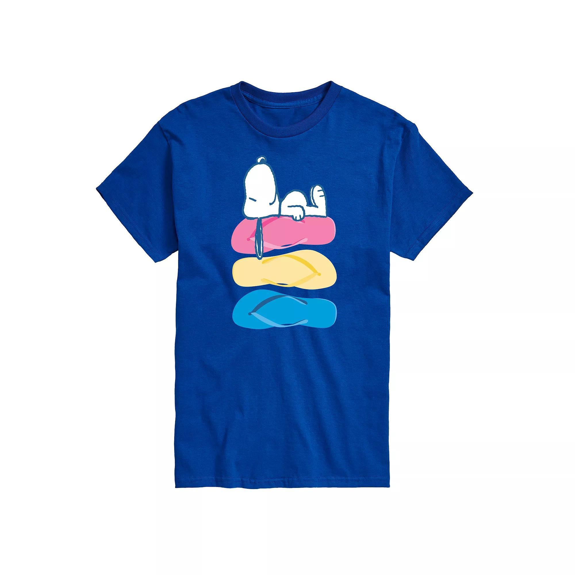 Big & Tall Peanuts Snoopy Laying On Flip Flops Graphic Tee, Mens Product Image