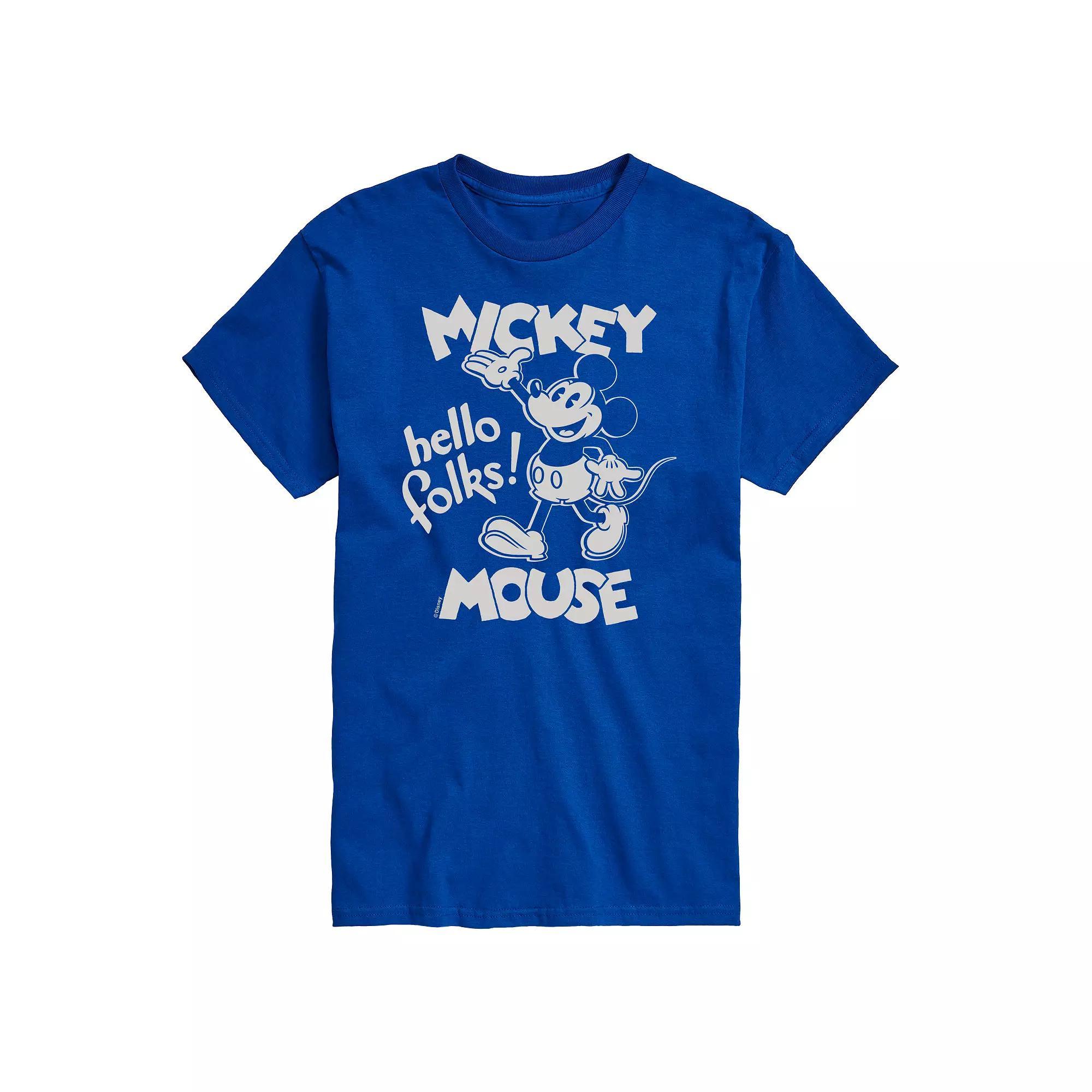 Disneys Mickey Mouse Mens Hello Folks Graphic Tee Product Image