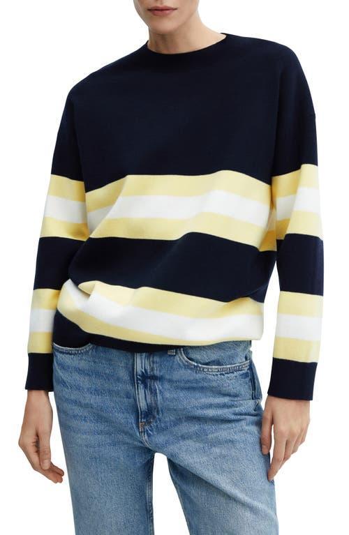 Mango half stripe oversized sweater Product Image