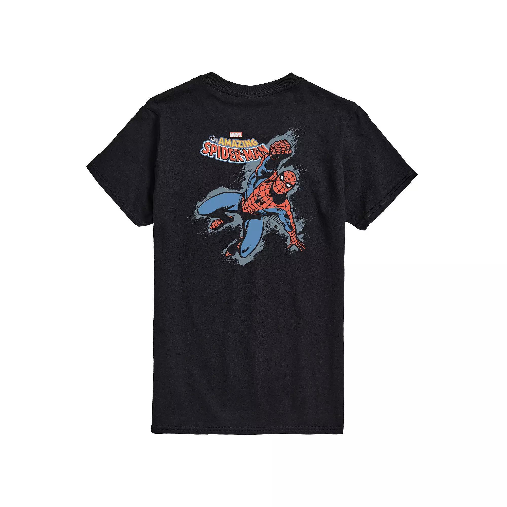 Mens Spider-Man Comic Grunge Graphic Tee Product Image