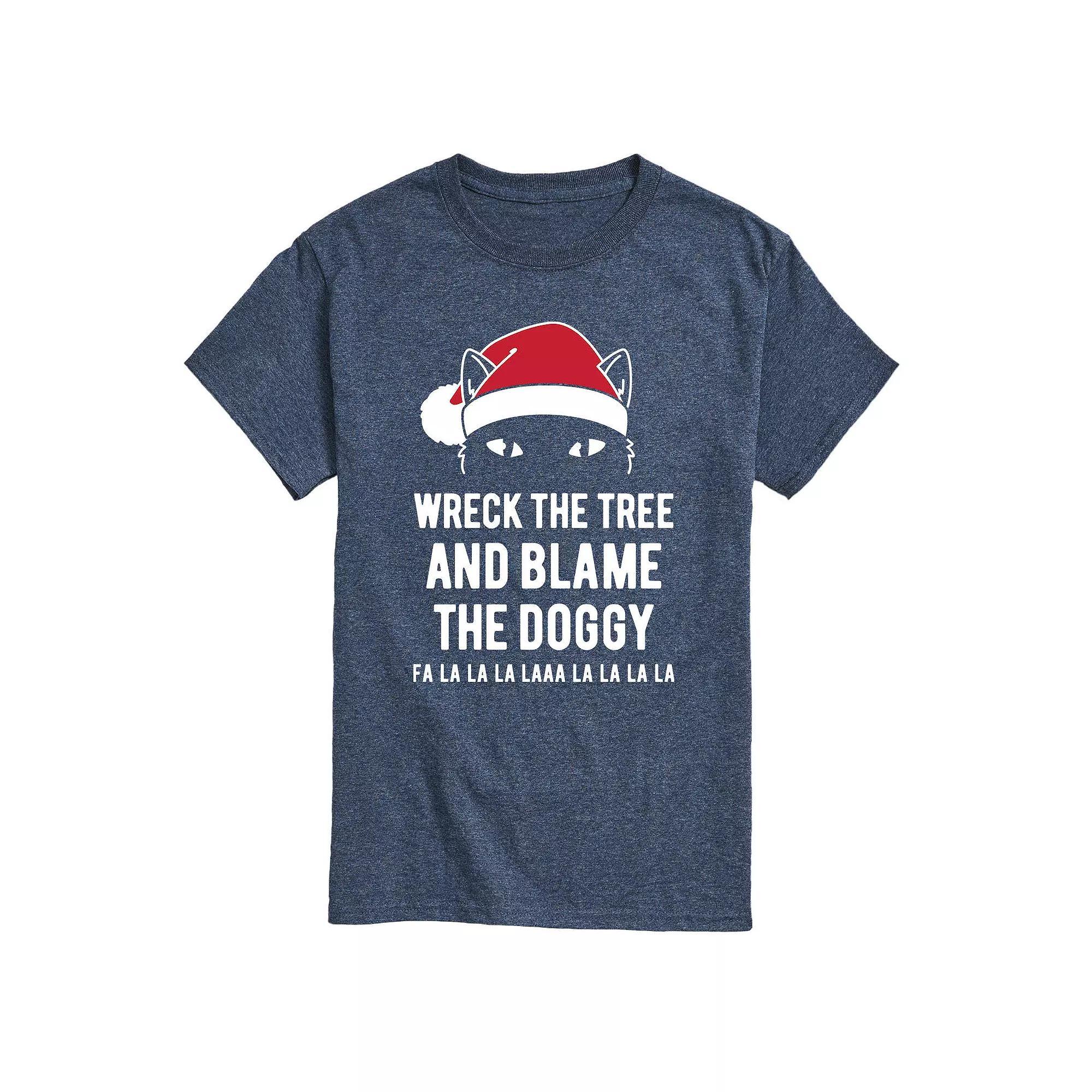 Men's Wreck The Tree and Blame The Doggy Tee, Size: Small, Blue Product Image