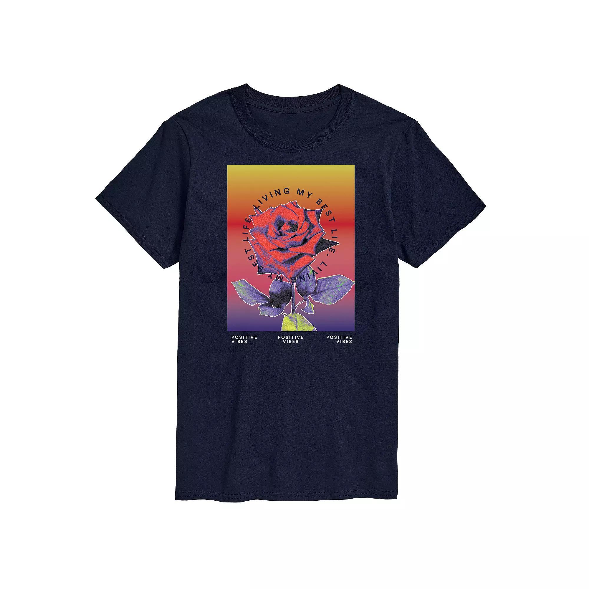 Big & Tall Positive Vibes Tee, Mens Blue Product Image