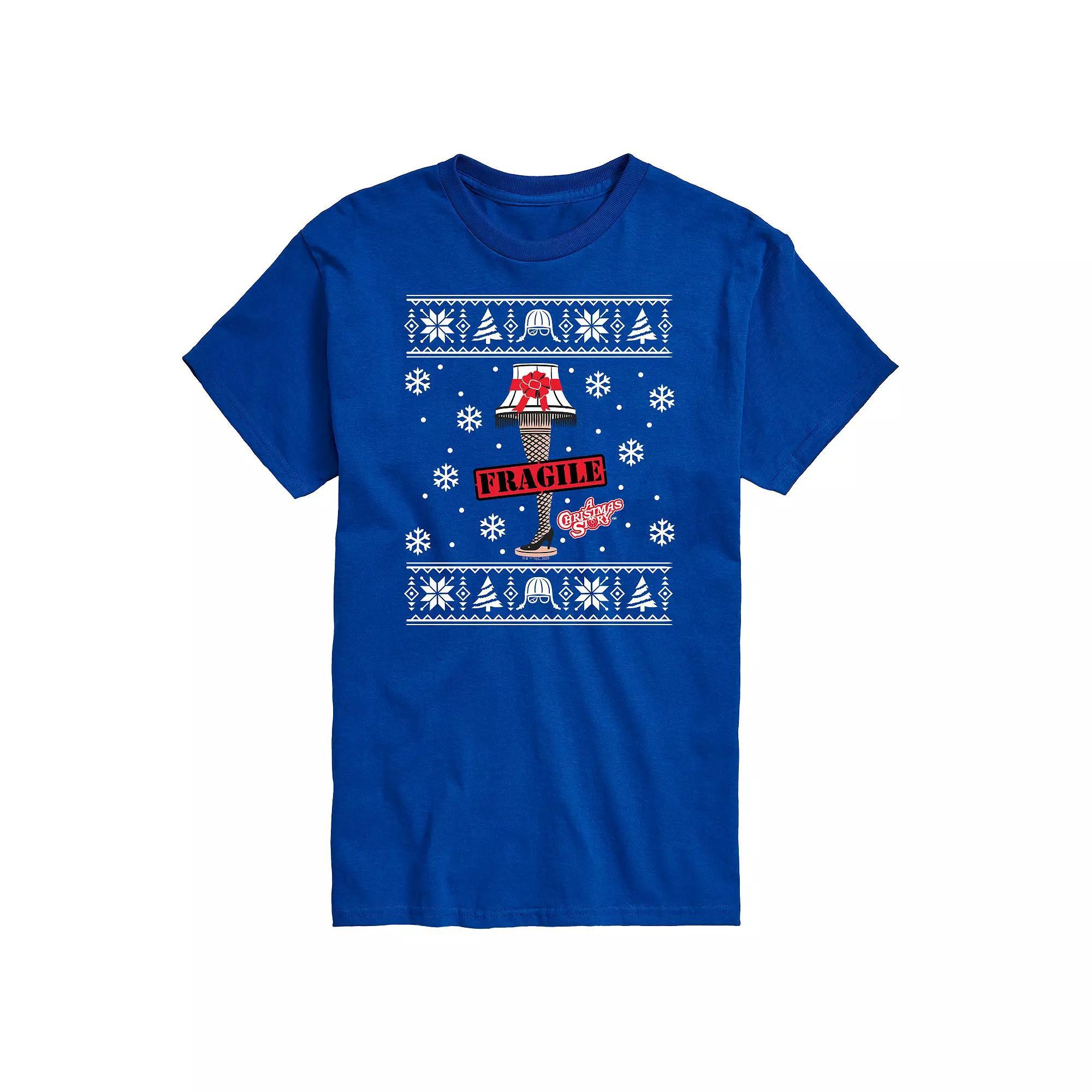 Big & Tall A Christmas Story Fragile Christmas Leg, Men's, Size: Large Tall, Royal Blue Product Image