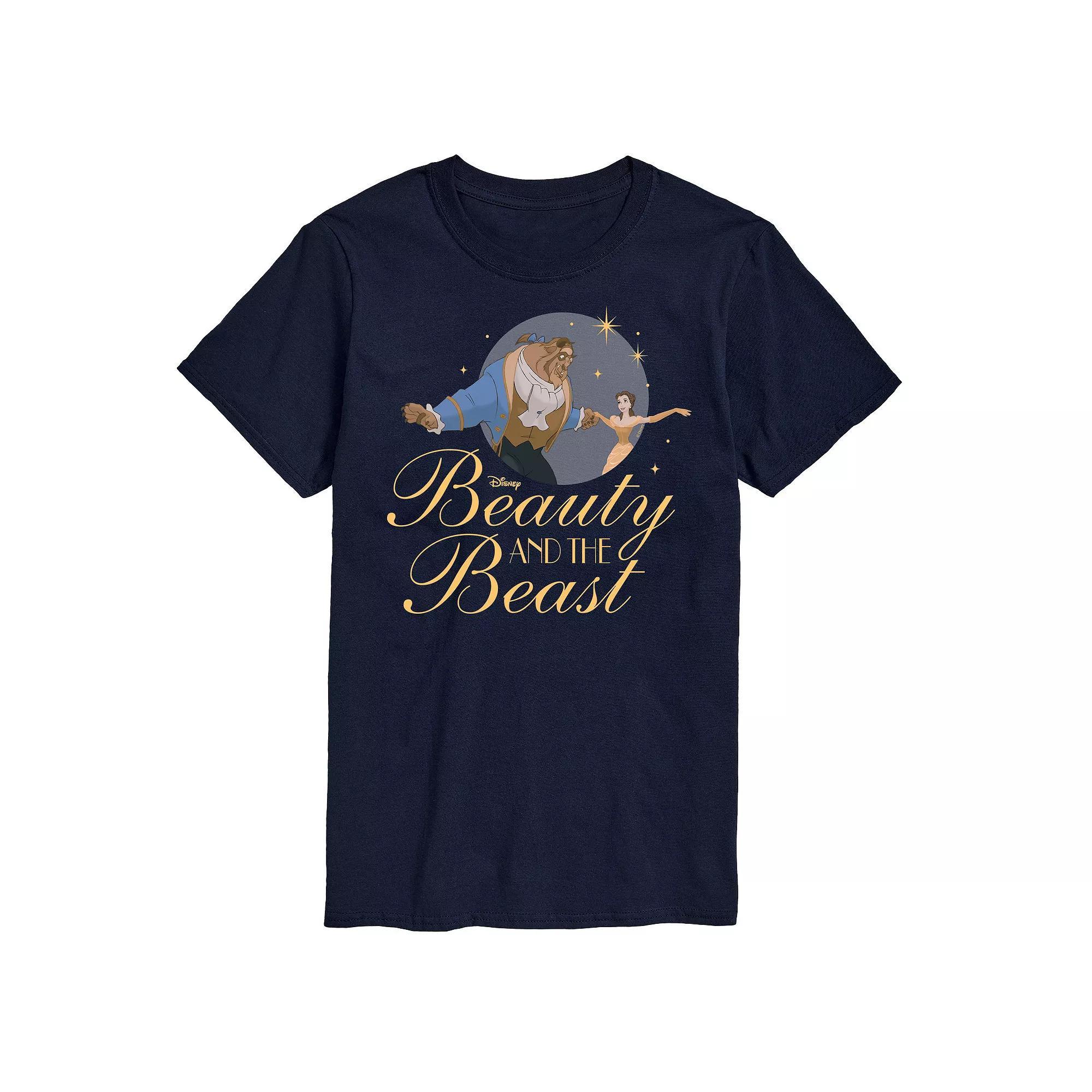 Disney Princess Big & Tall Beauty and The Beast Graphic Tee, Mens Blue Product Image