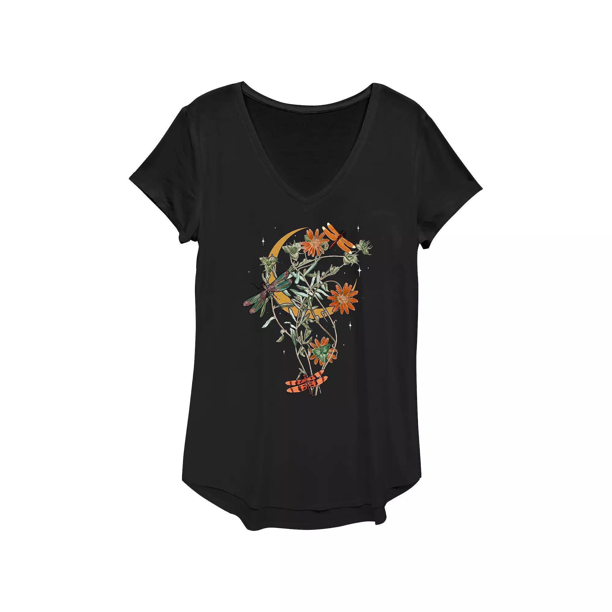 Women's Mardi Gras Colorful Letters V-Neck Graphic Tee, Girl's, Size: XS, Black Product Image