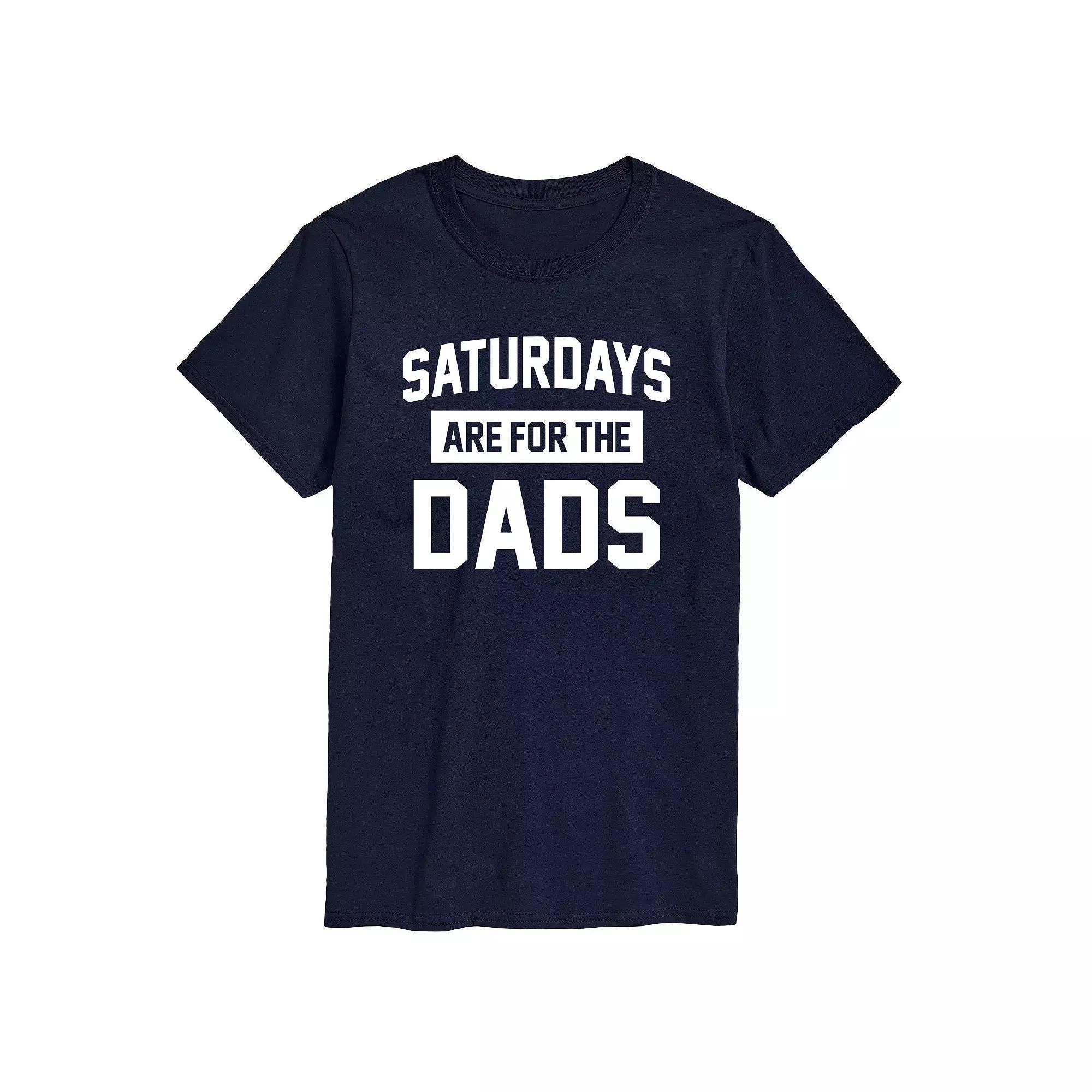Big & Tall Saturdays Are For The Dads Collegiate Graphic Tee, Mens Blue Product Image