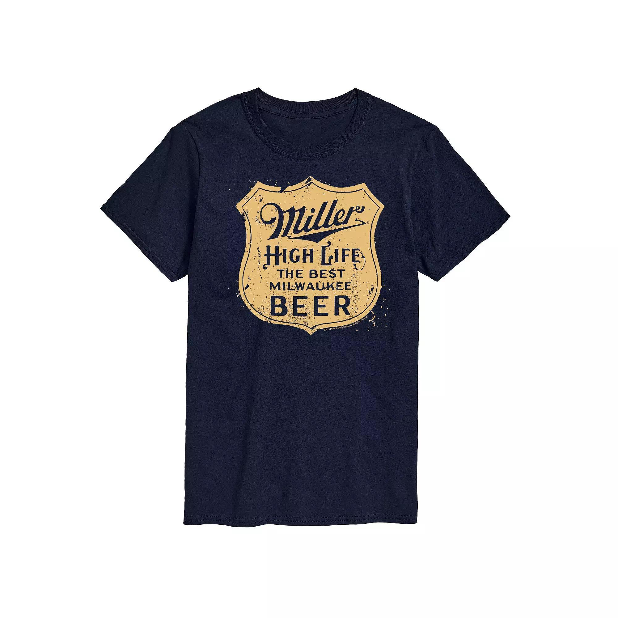 Big & Tall Miller High Life Vintage Crest Graphic Tee, Men's, Size: 3XL Tall, Blue Product Image