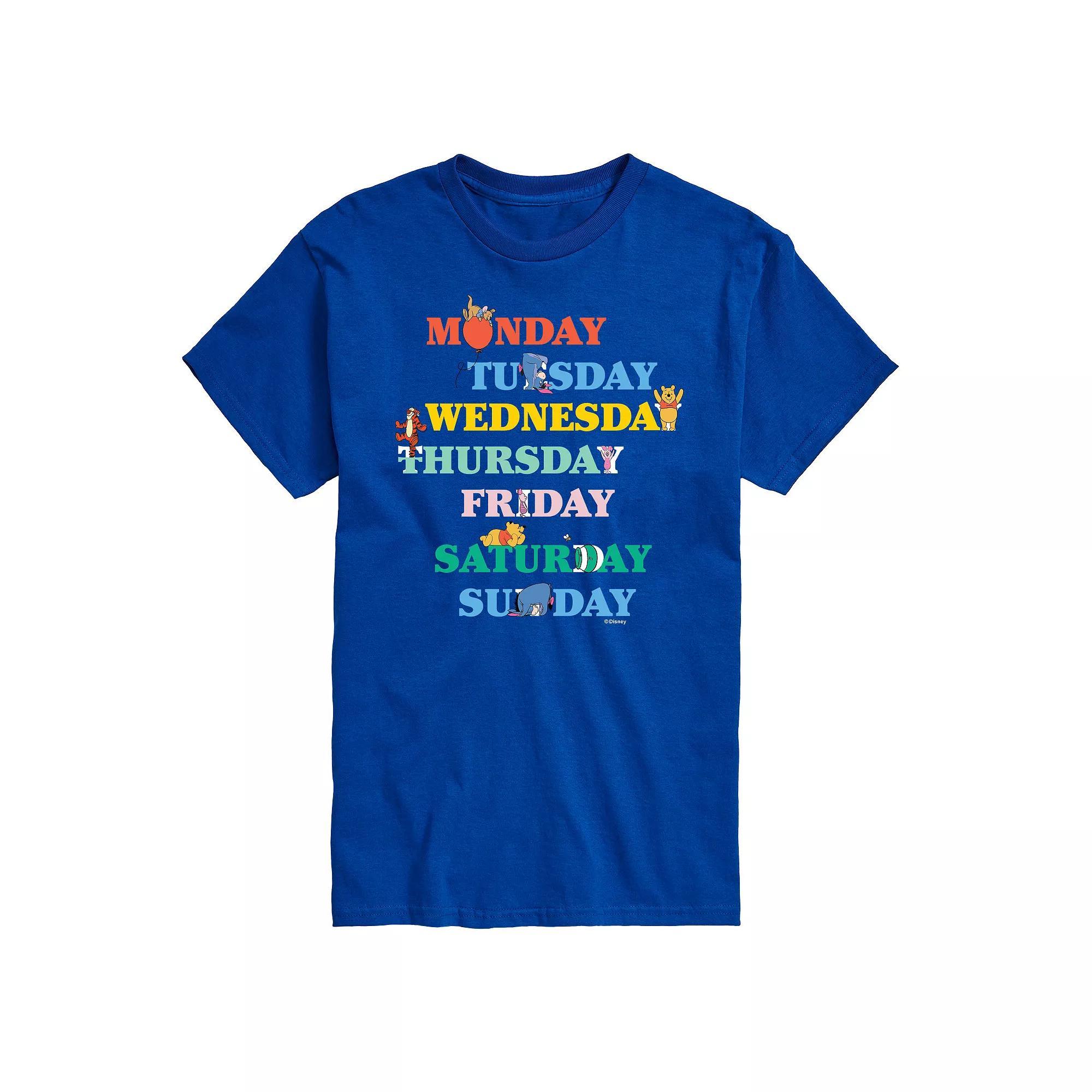 Disneys Winnie the Pooh Big & Tall Days Of The Week Graphic Tee, Mens Product Image