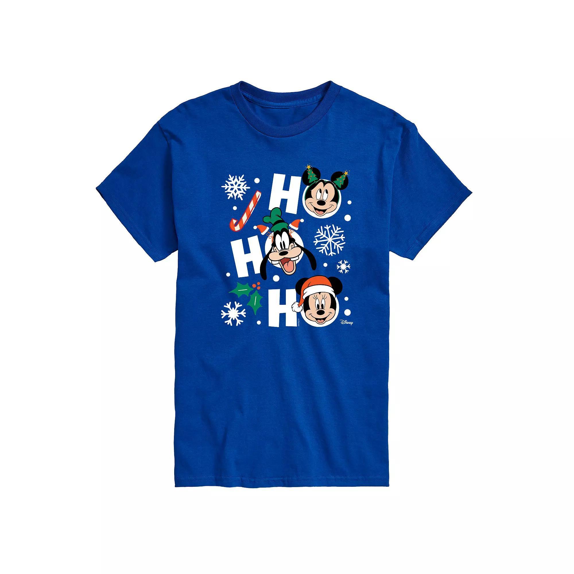 Disneys Mickey Mouse & Friends Big & Tall Ho Ho Ho Characters Graphic Tee, Mens Product Image