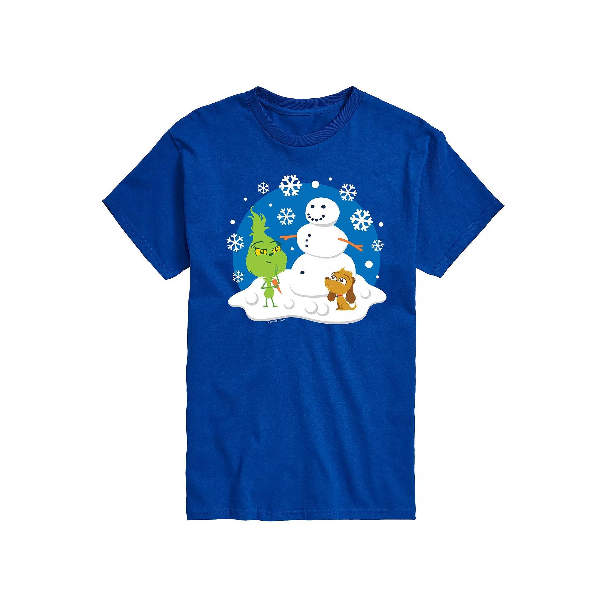 Big & Tall Dr. Seuss The Grinch Building Snowman Graphic Tee, Mens Product Image