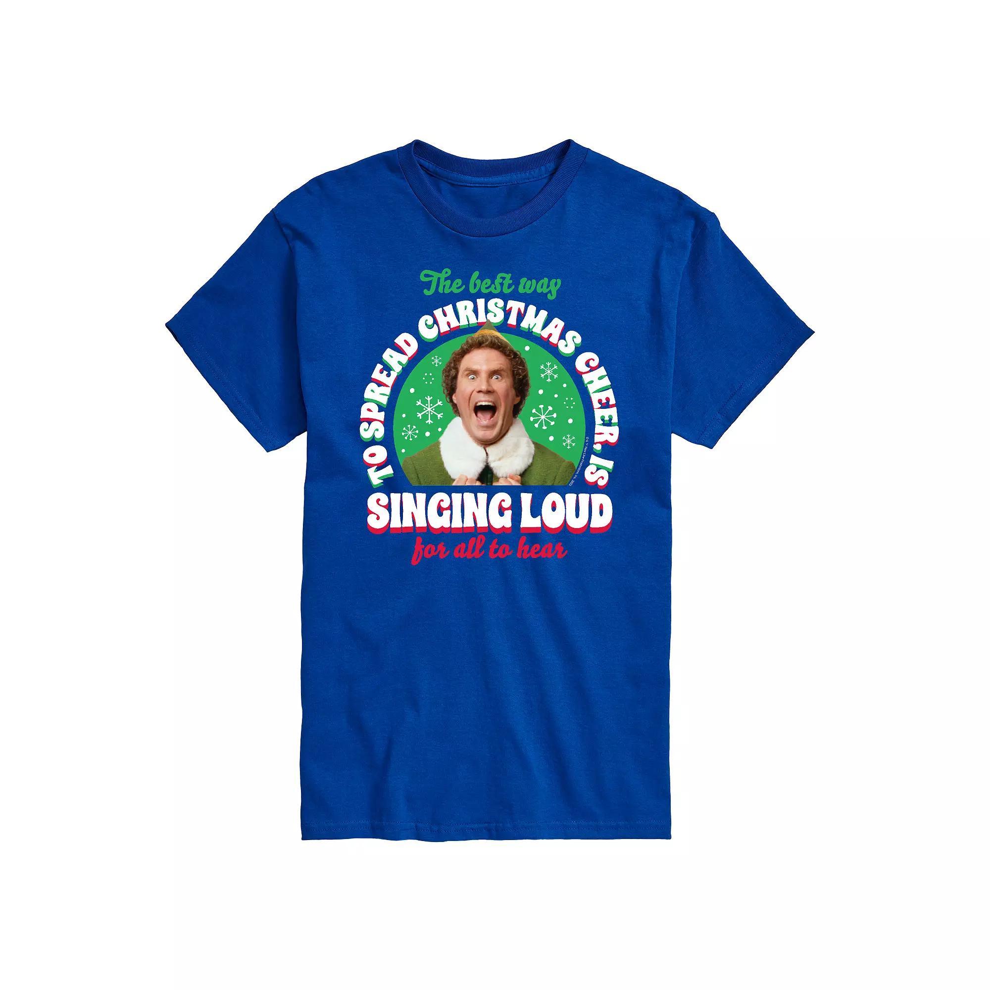 Big & Tall Elf Singing Elf Graphic Tee, Men's, Size: XL Tall, Royal Blue Product Image
