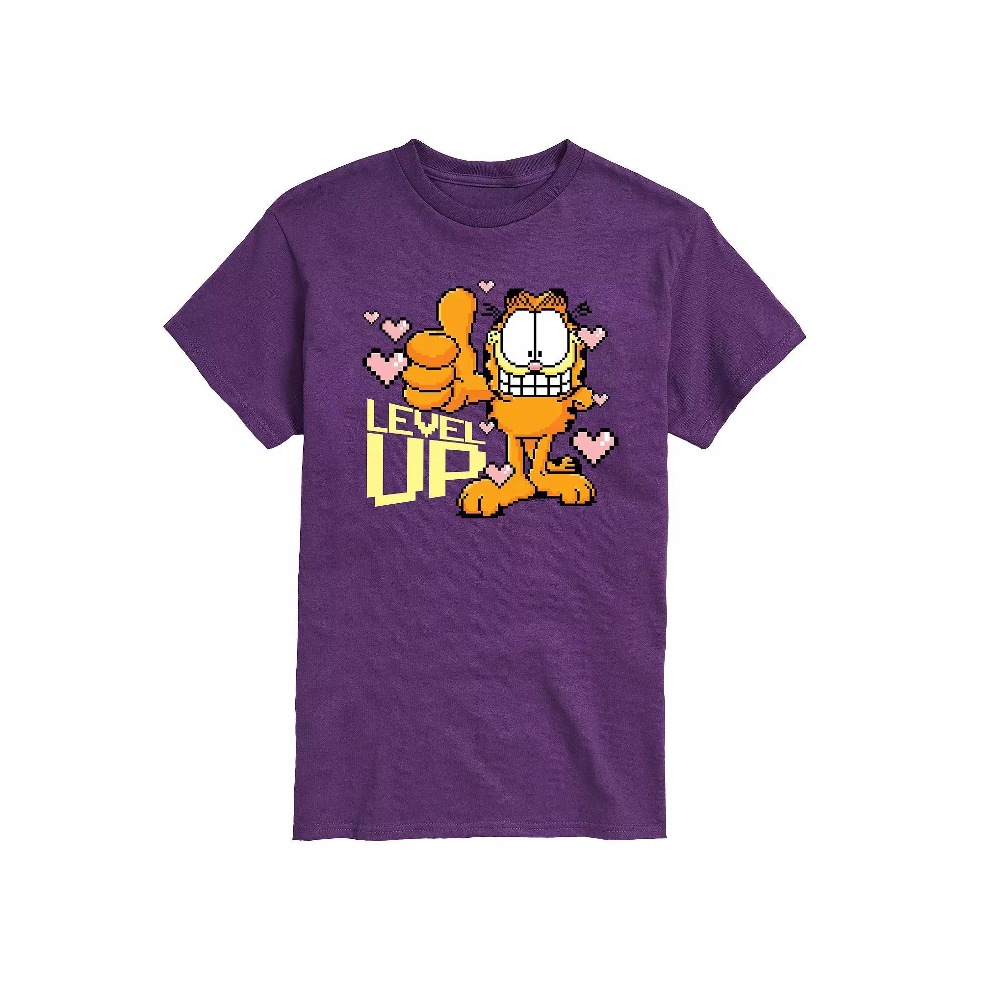 Mens Garfield Level Up Your Life Graphic Tee Product Image