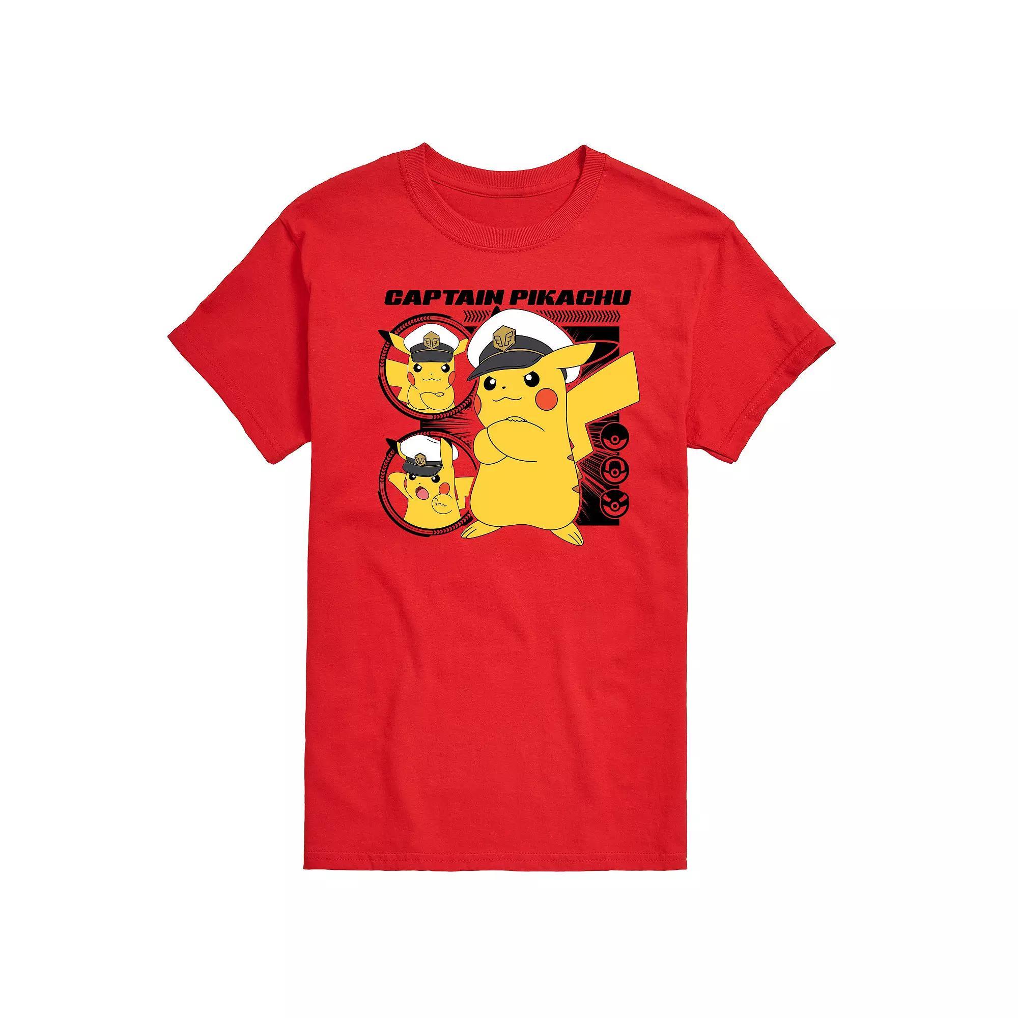 Mens Pokemon Captain Pikachu Graphic Tee Product Image