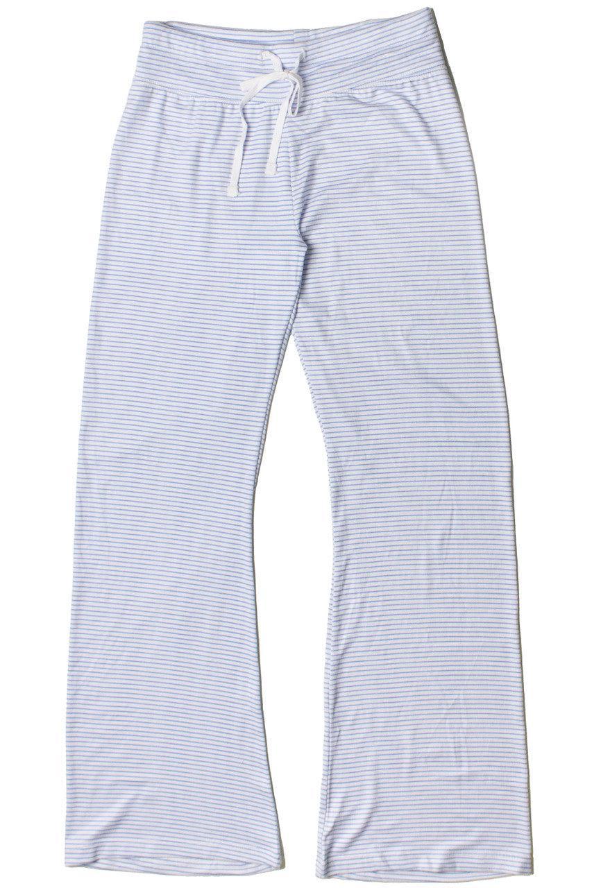 Blue Pinstripe Wide Leg Lounge Pants Product Image